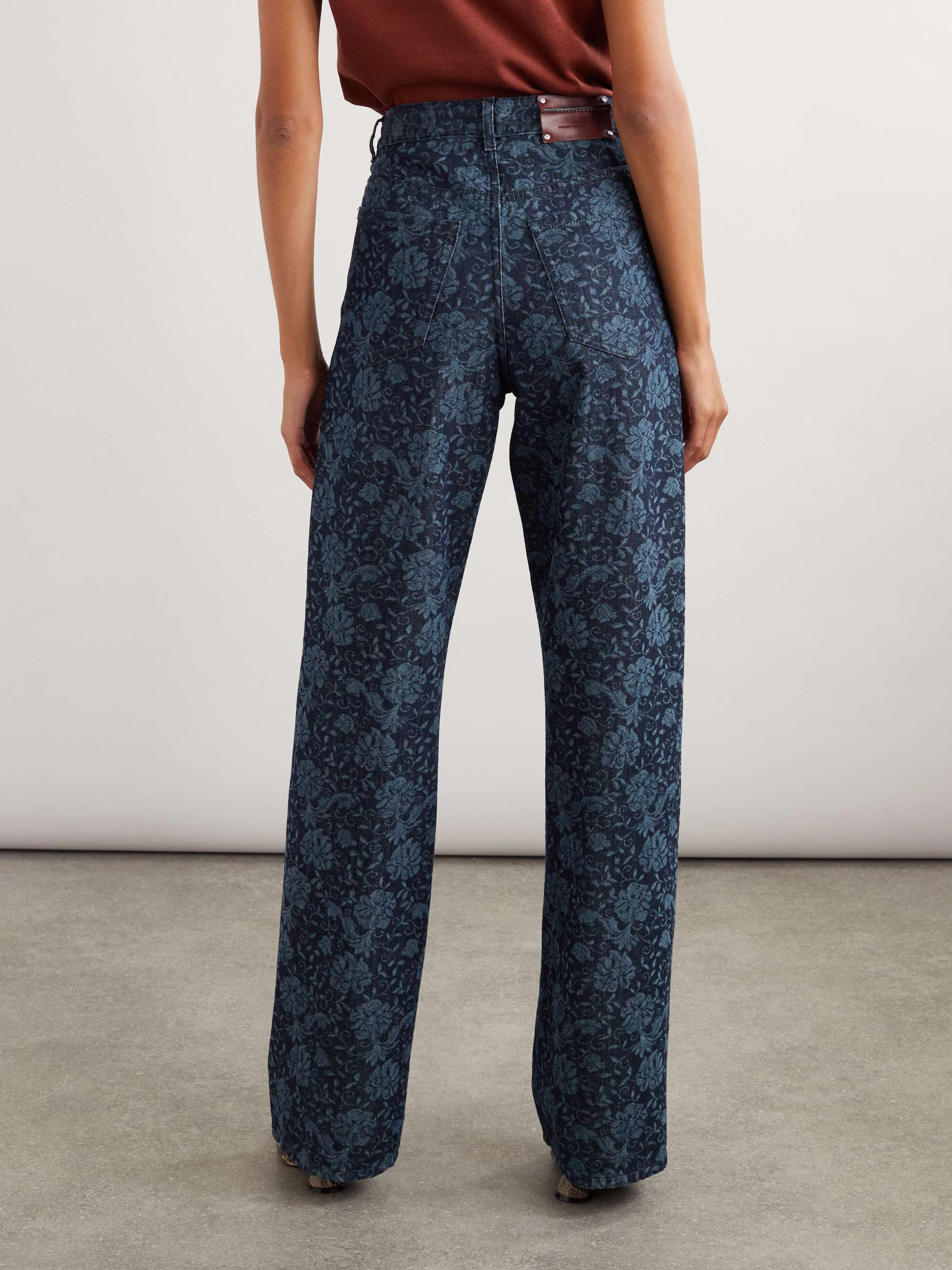 Bleached mid-rise straight-leg jeans view
