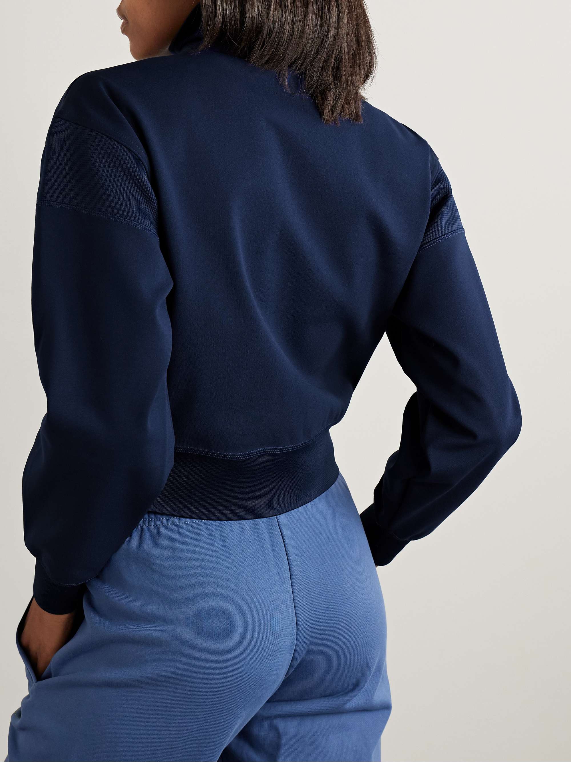 TrueCasuals cropped printed recycled tech-jersey track jacket view