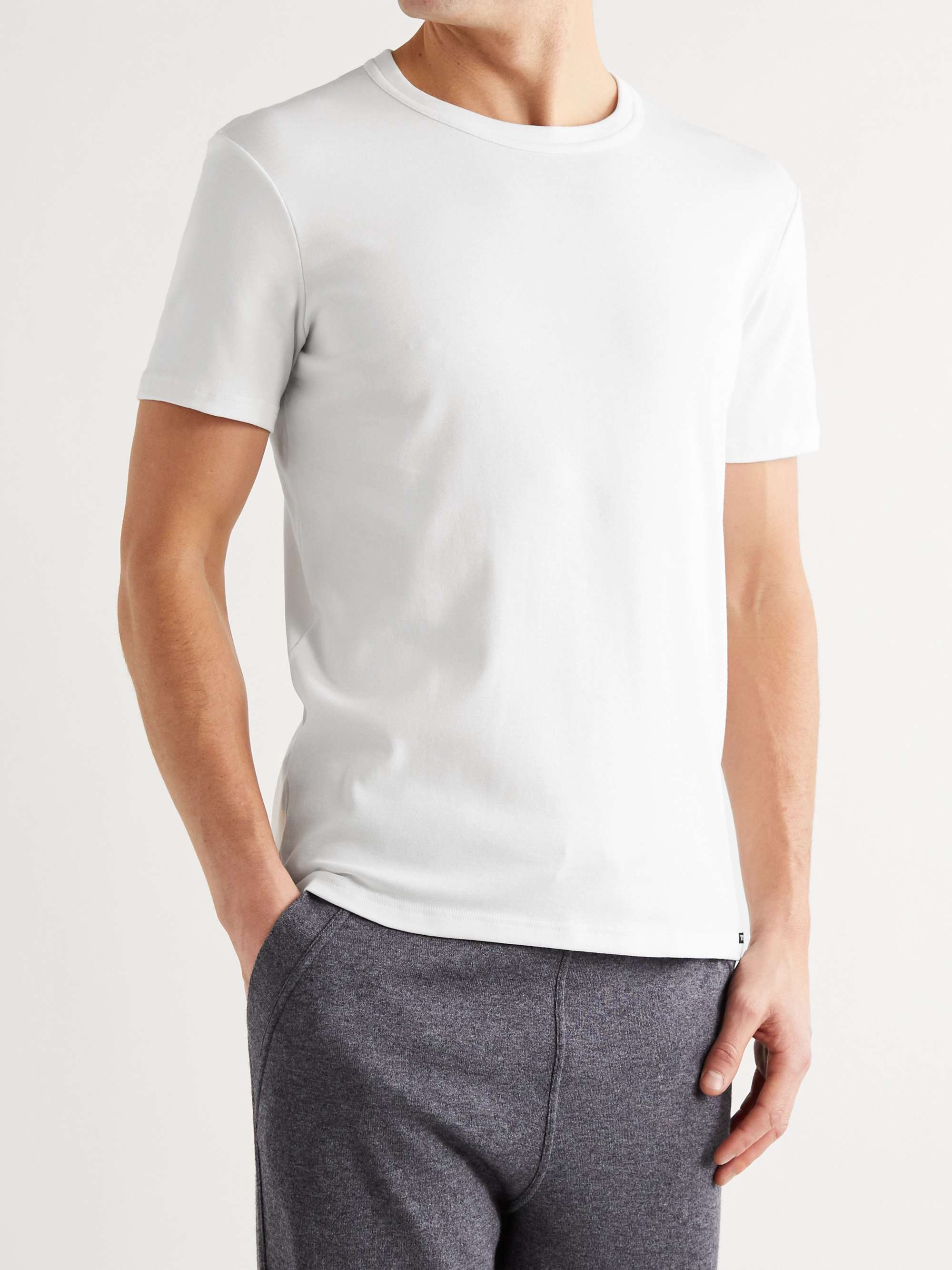 Slim-Fit Stretch-Cotton Jersey T-Shirt view