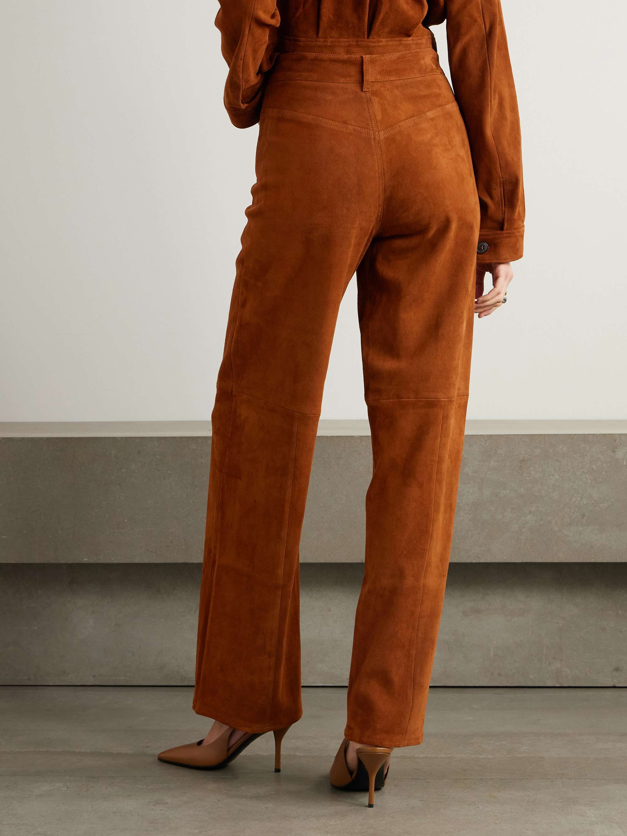 Mythéo paneled suede straight-leg pants view