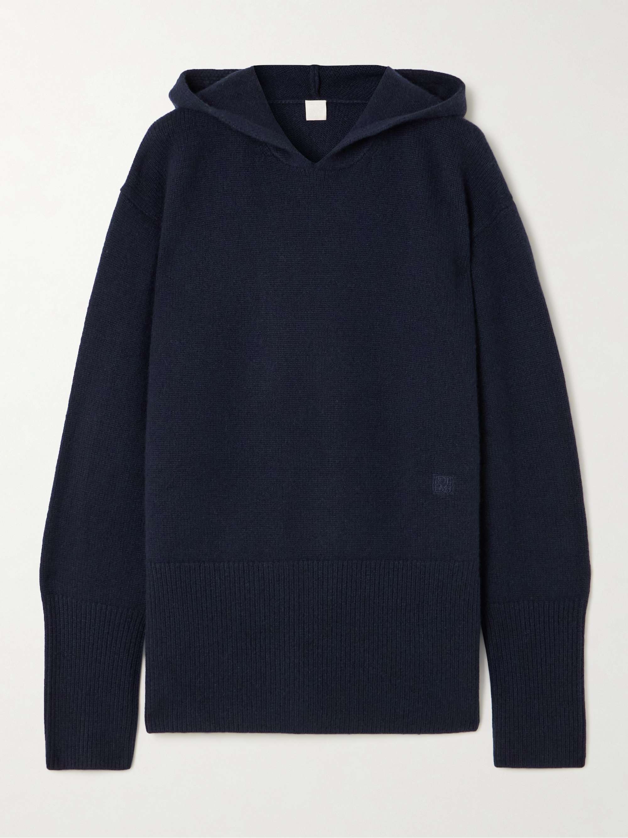 Embroidered cashmere hoodie hero visual