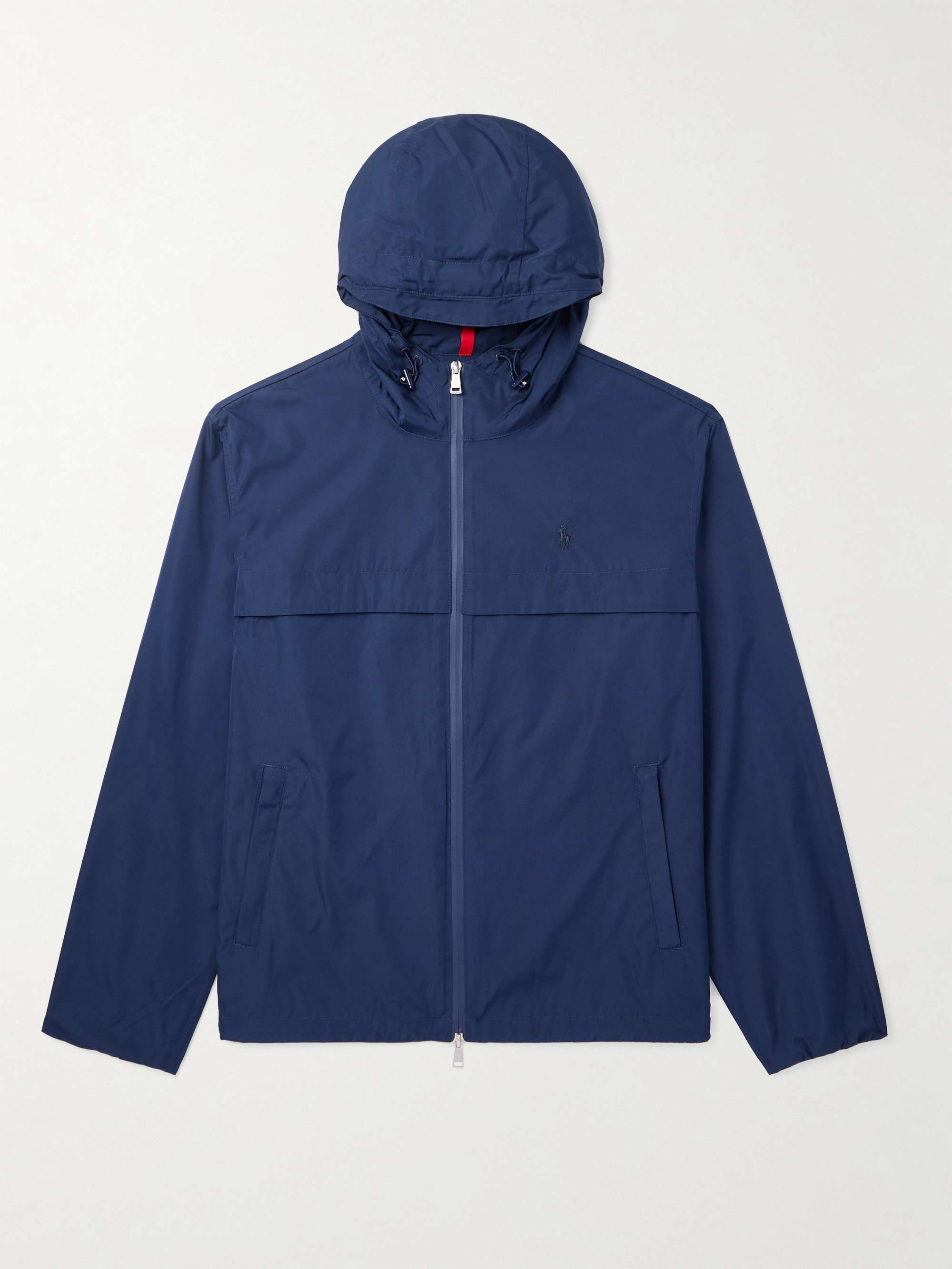Logo-Embroidered Shell Hooded Jacket hero visual