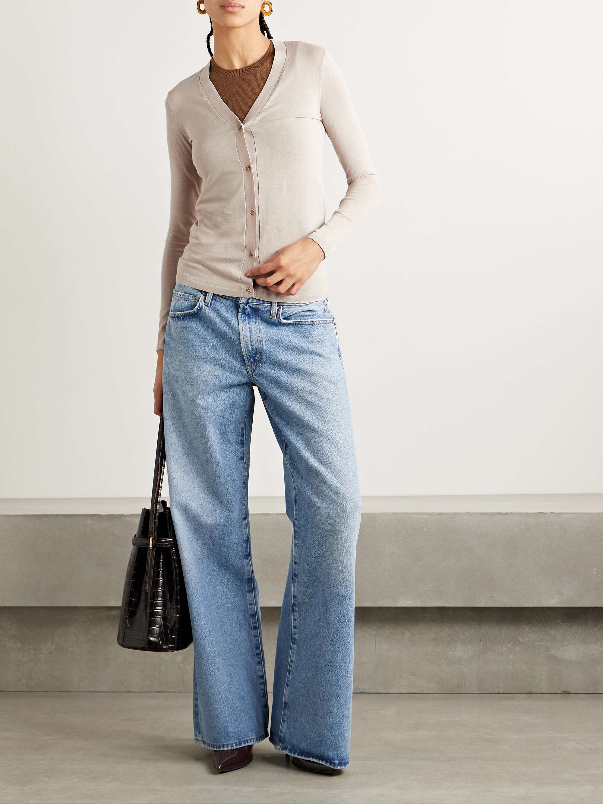 Cotton and silk-blend cardigan view