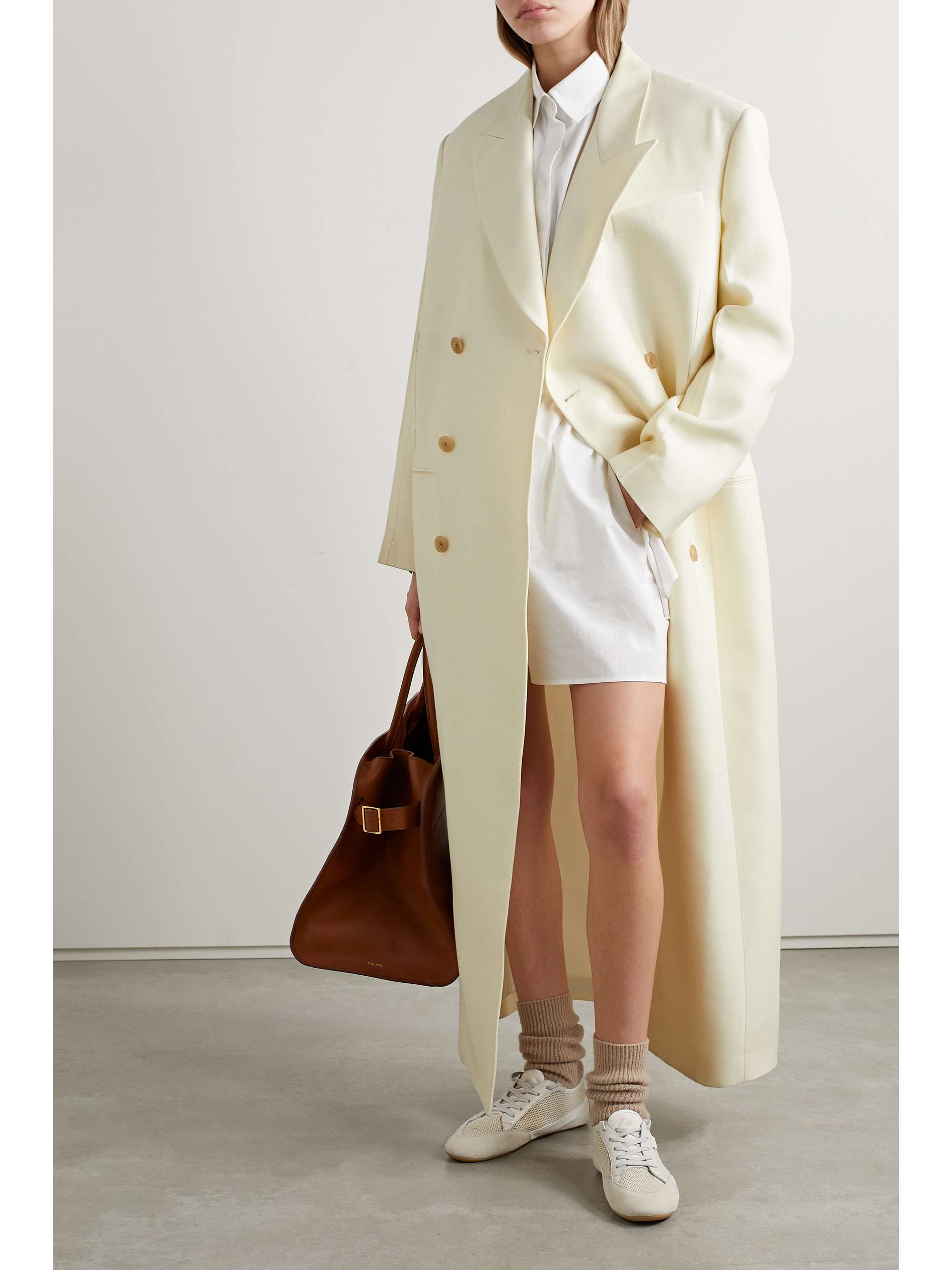 Catena oversized wool and silk-blend cady coat view