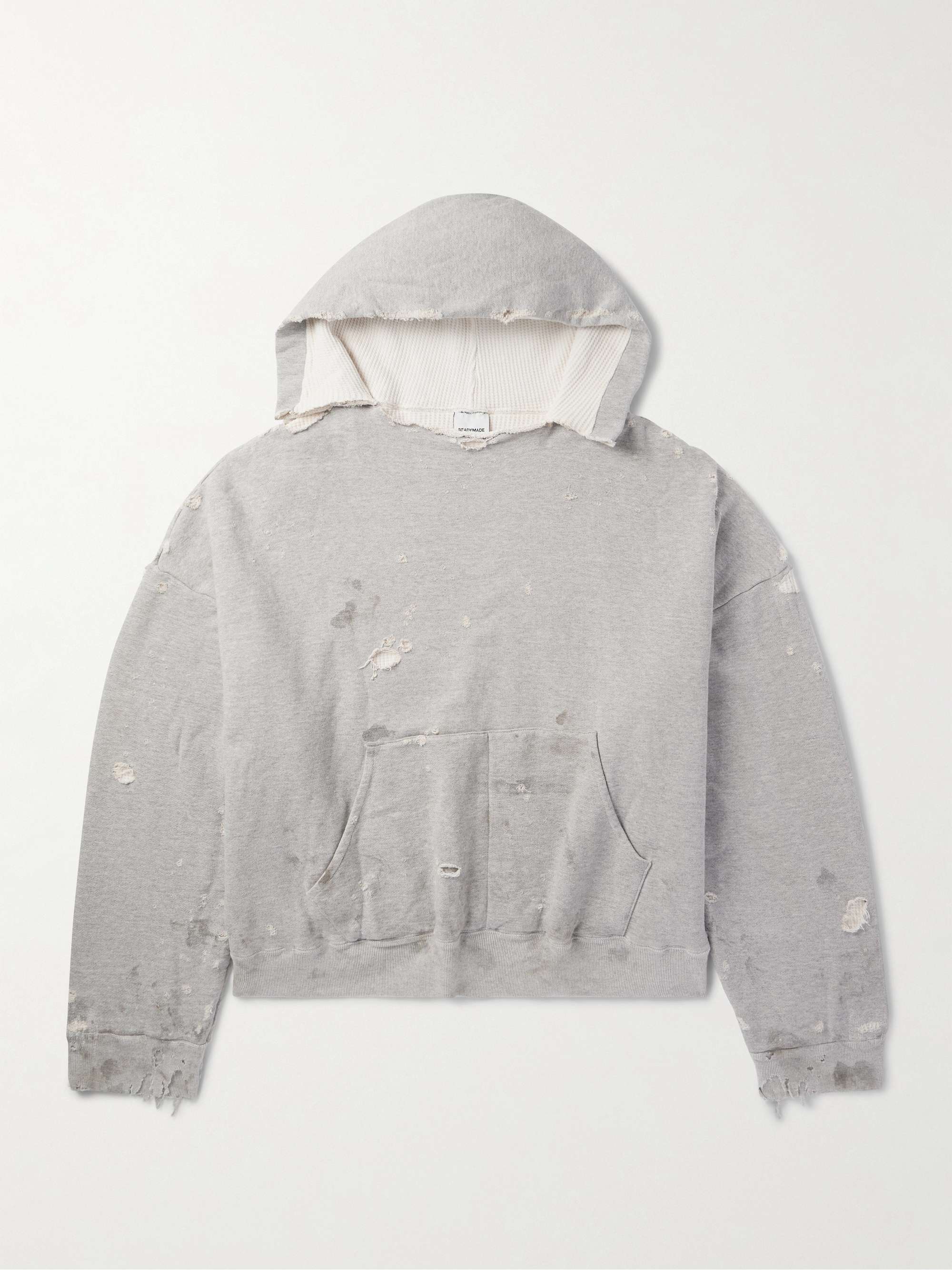 Distressed Cotton-Jersey Hoodie hero visual