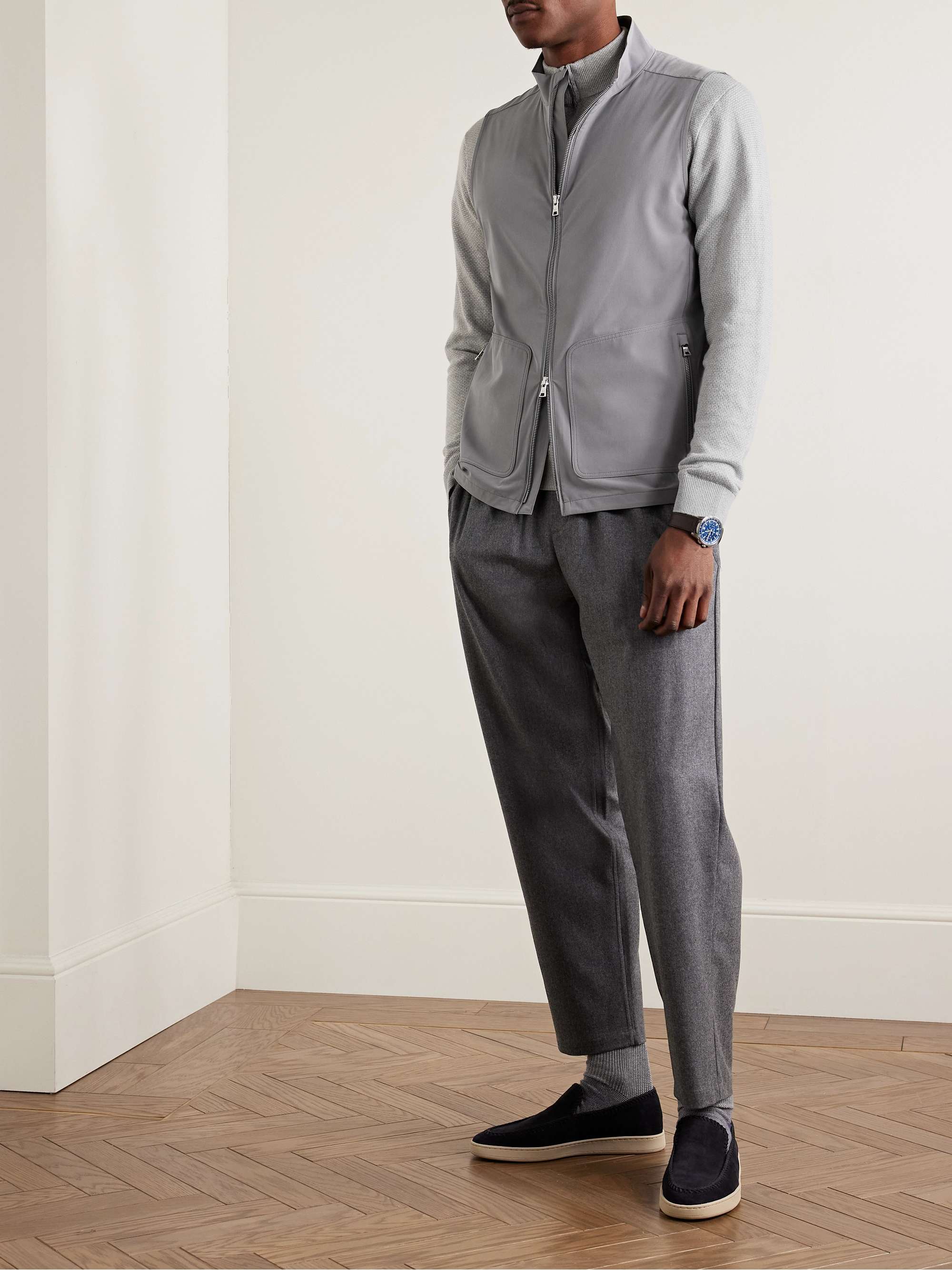 Ashland Birdseye Merino Wool, Linen and Cotton-Blend Half-Zip Sweater view