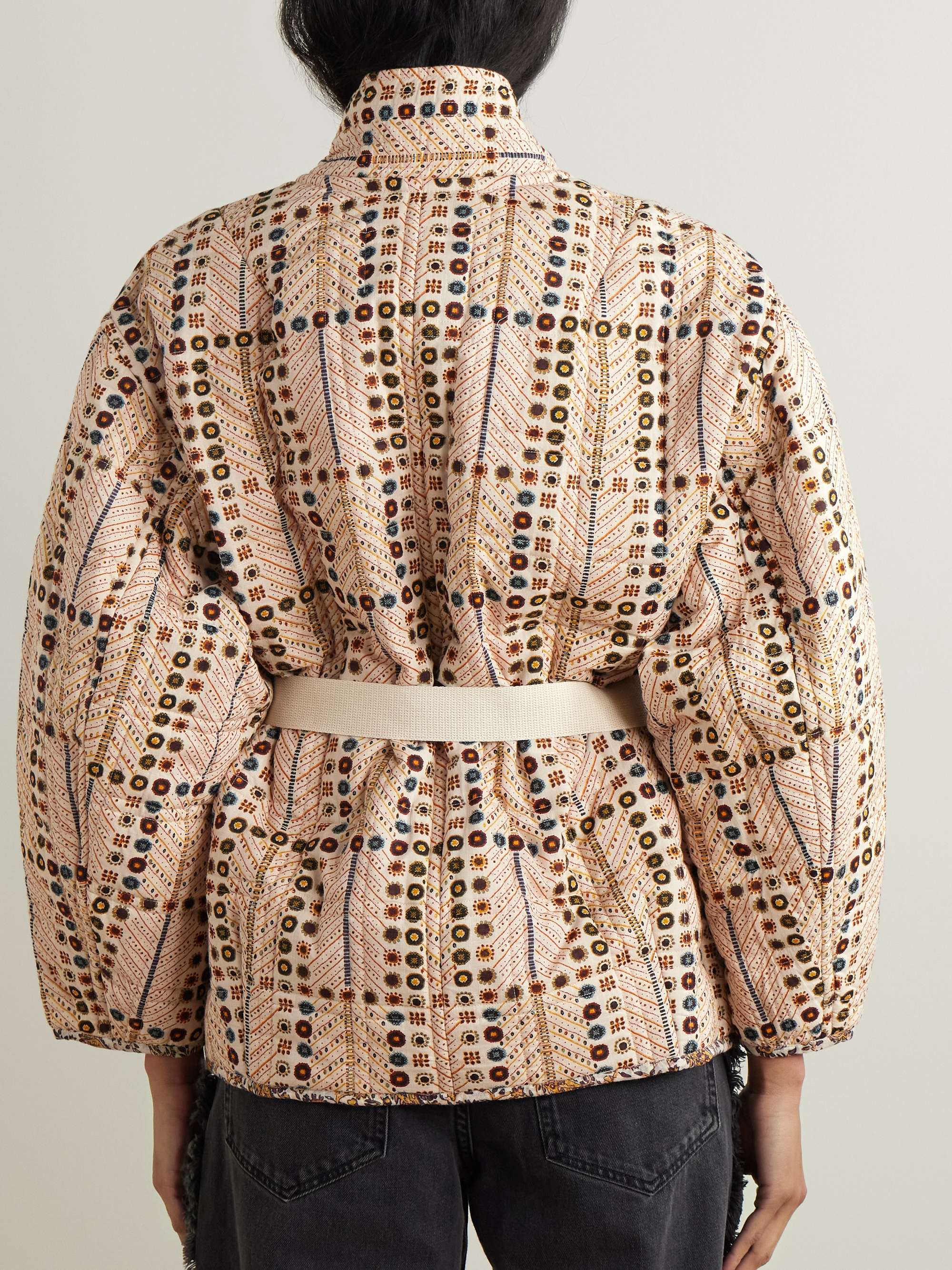 Chancel belted quilted padded printed cotton jacket view