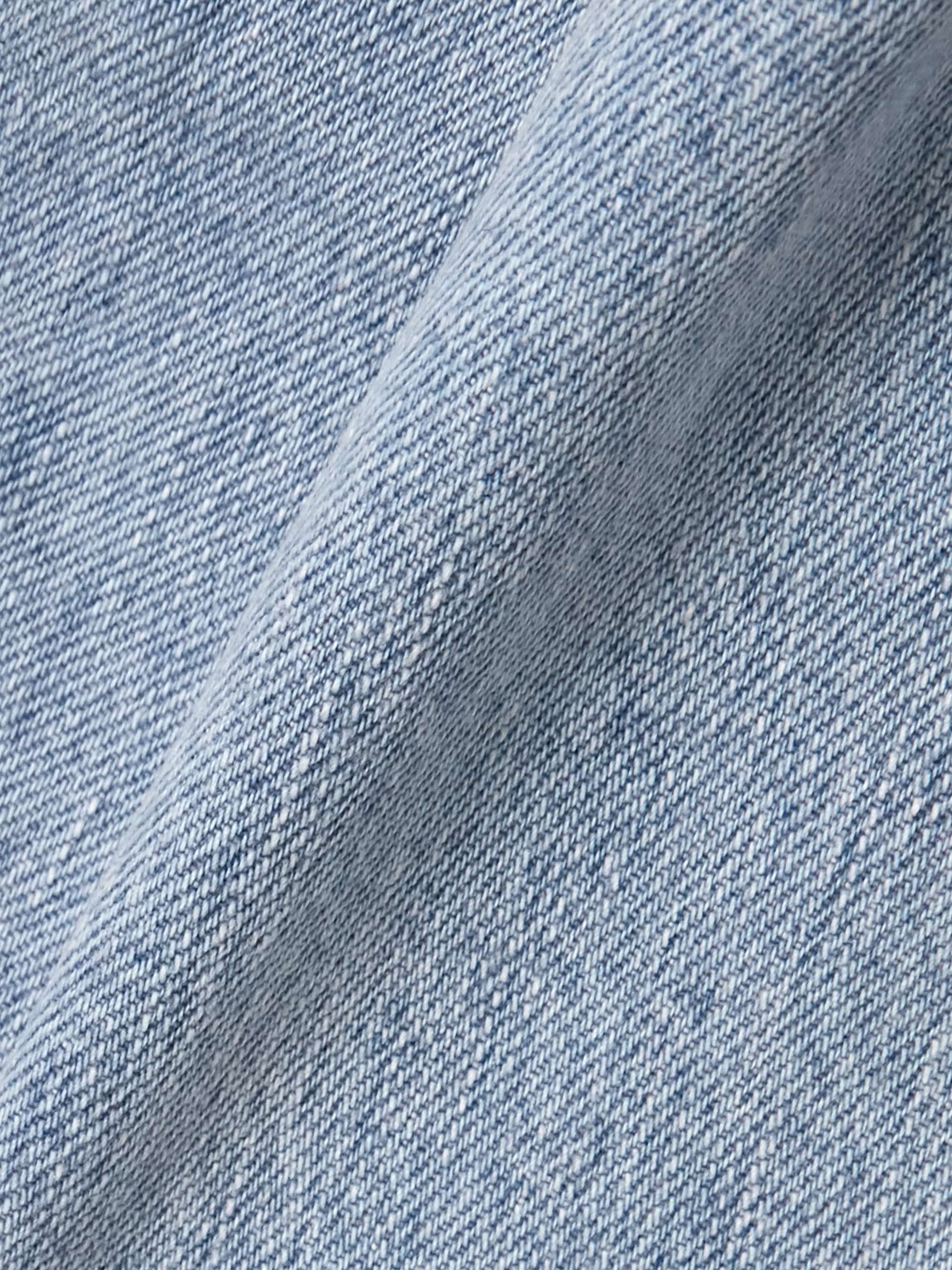 Strapless denim top view