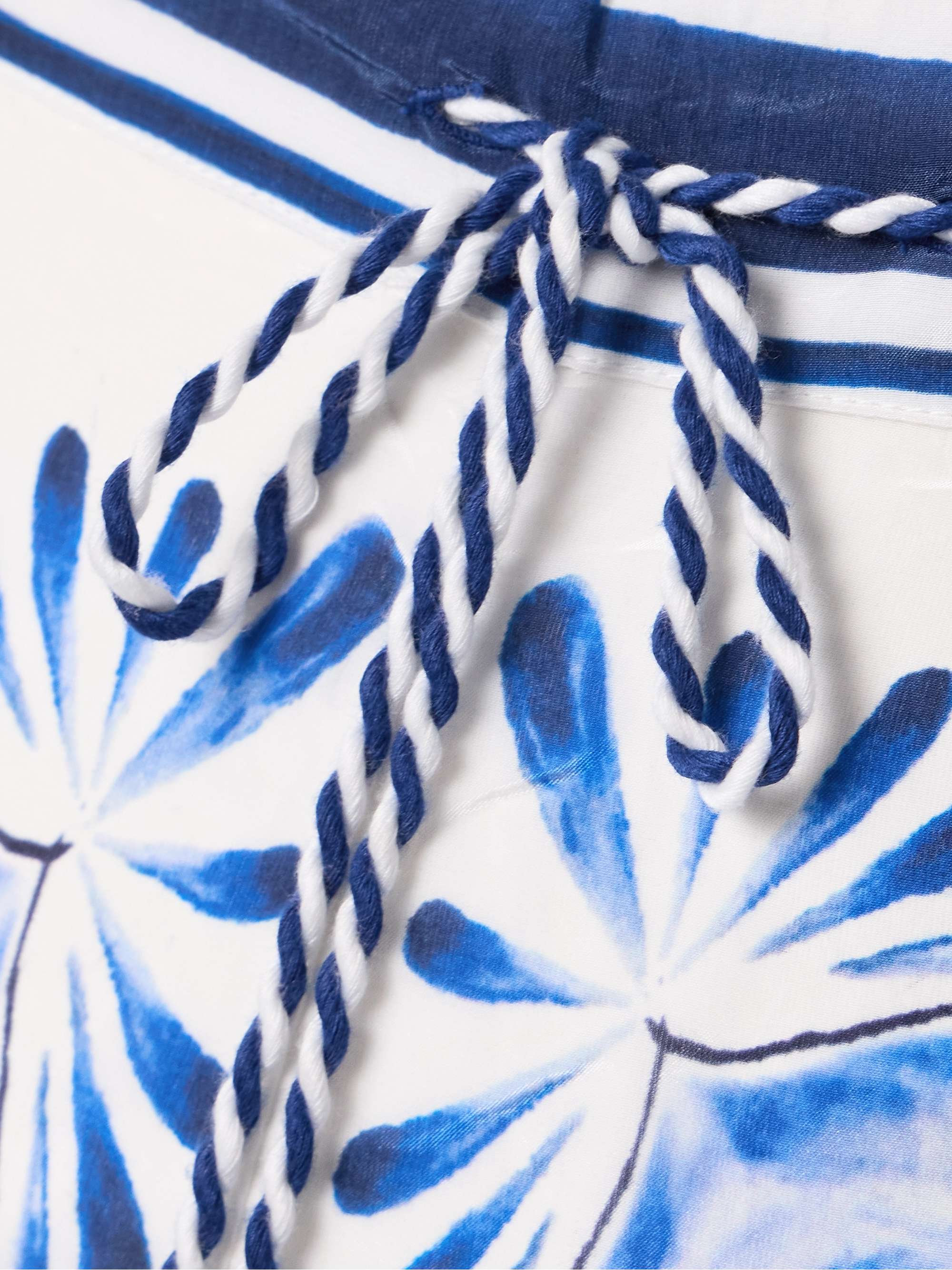 Garden Tiles bead-embellished printed satin wide-leg pants view