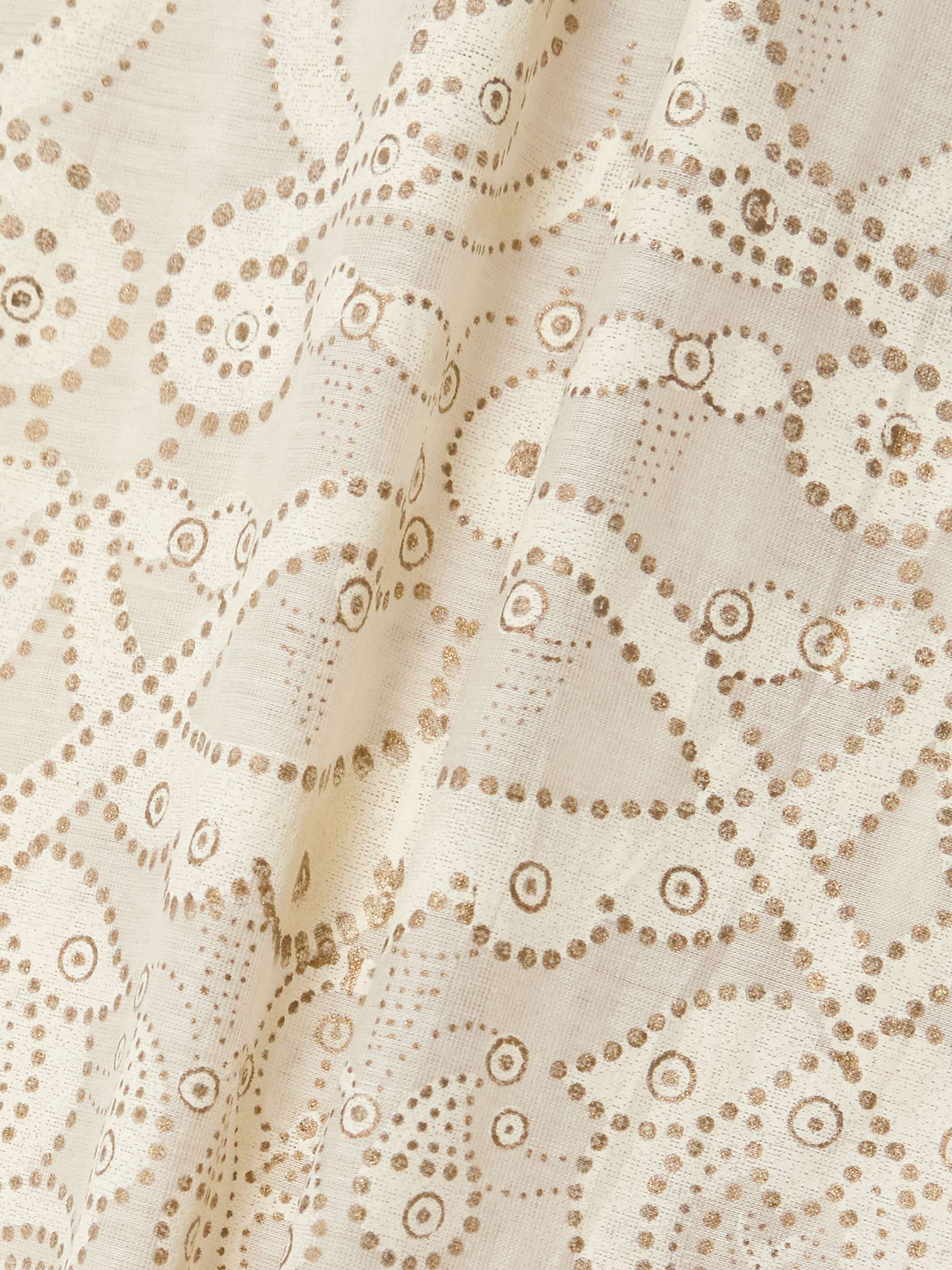 Valentina ruffled glittered printed cotton and silk-blend dress view