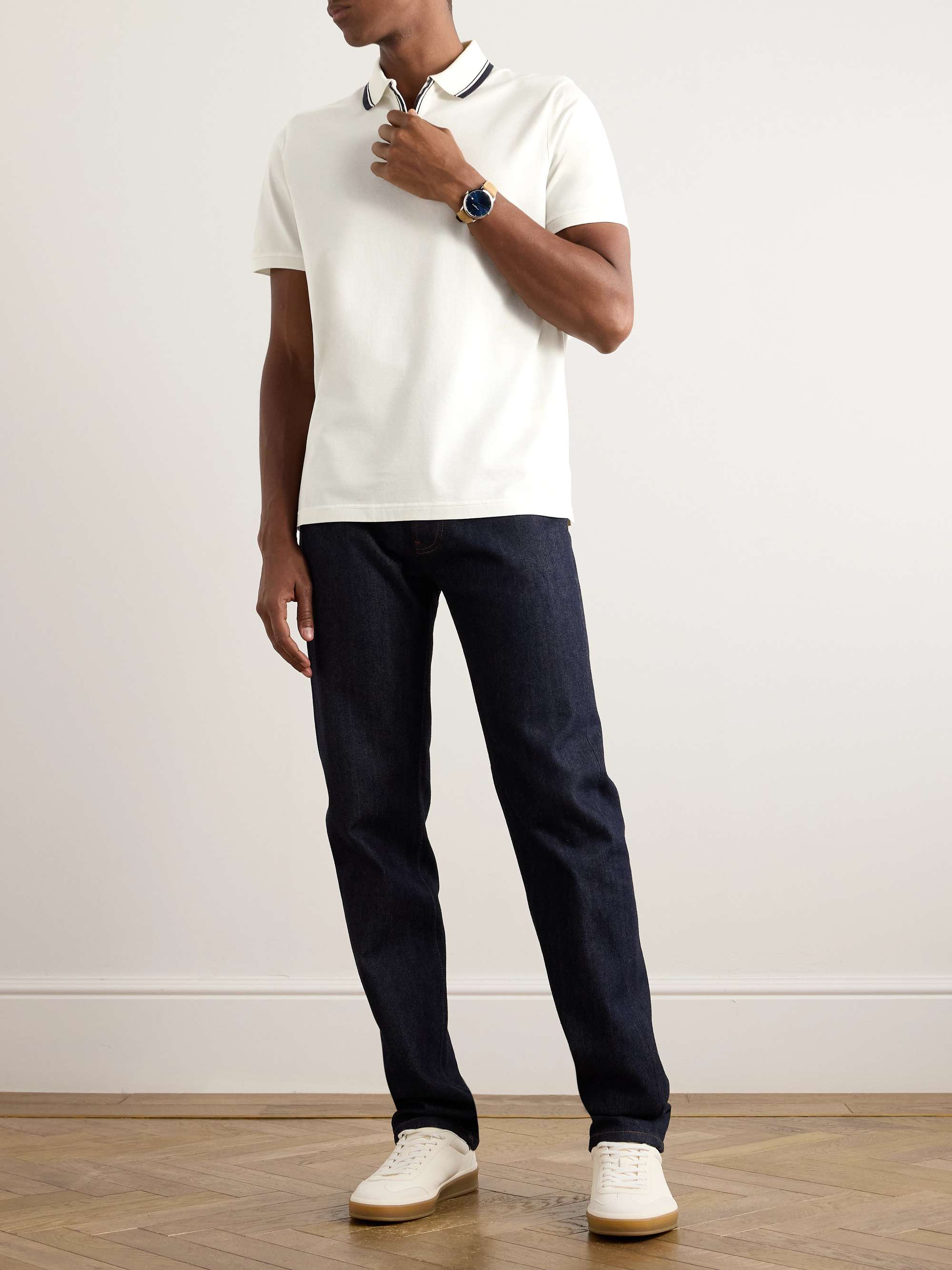 Regatta Stretch-Cotton Piqué Zip-Up Polo Shirt view