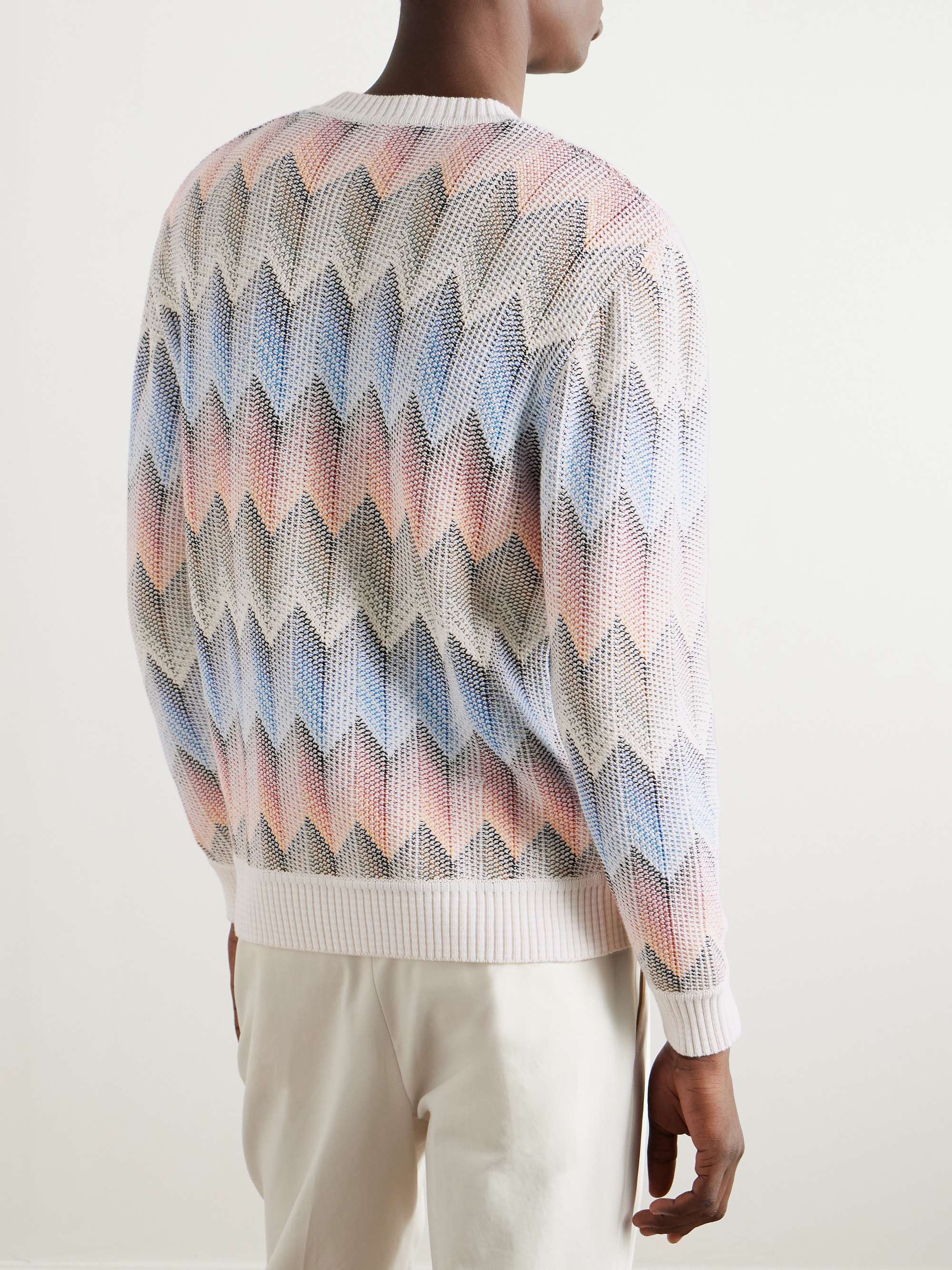 Striped Cotton-Blend Sweater view