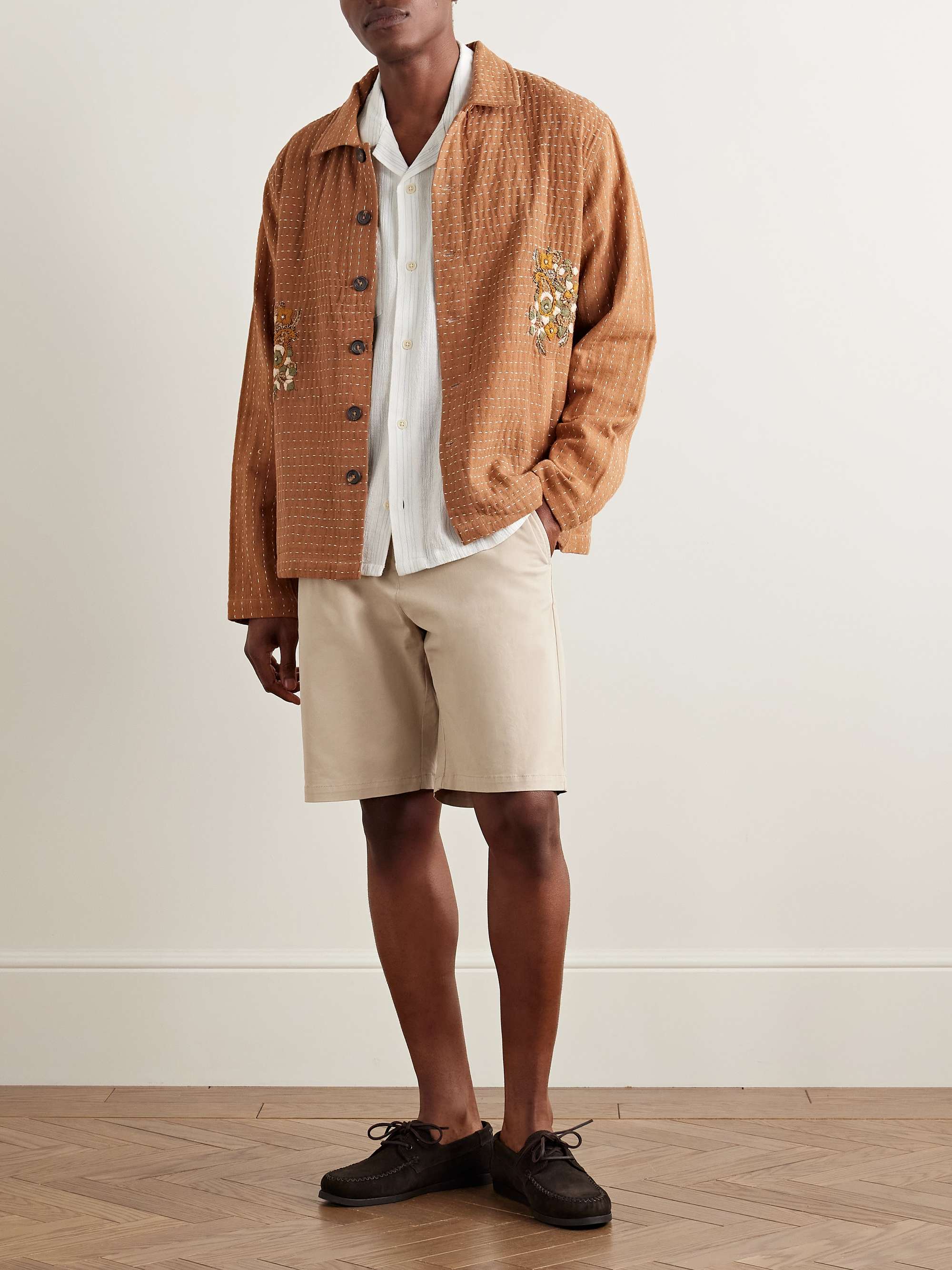 Crown 1090 Straight-Leg Organic Cotton-Blend Twill Shorts view