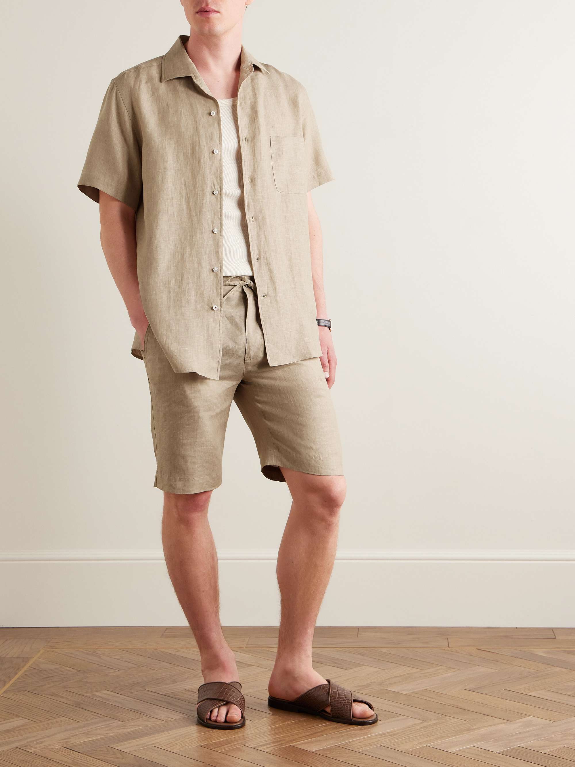André Camp-Collar Linen Shirt view