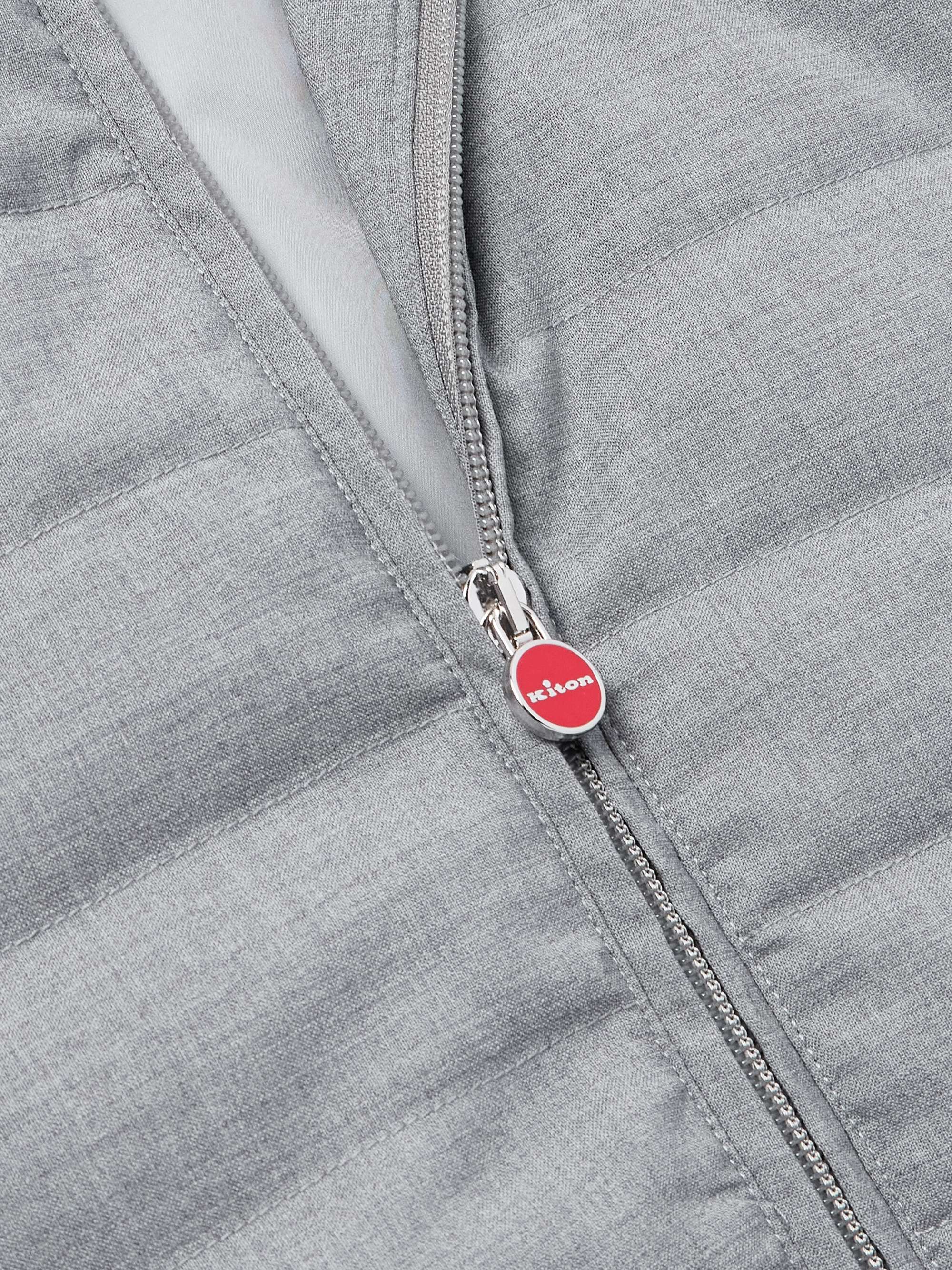 Slim-Fit Suede-Trimmed Quilted Wool-Blend Gilet view