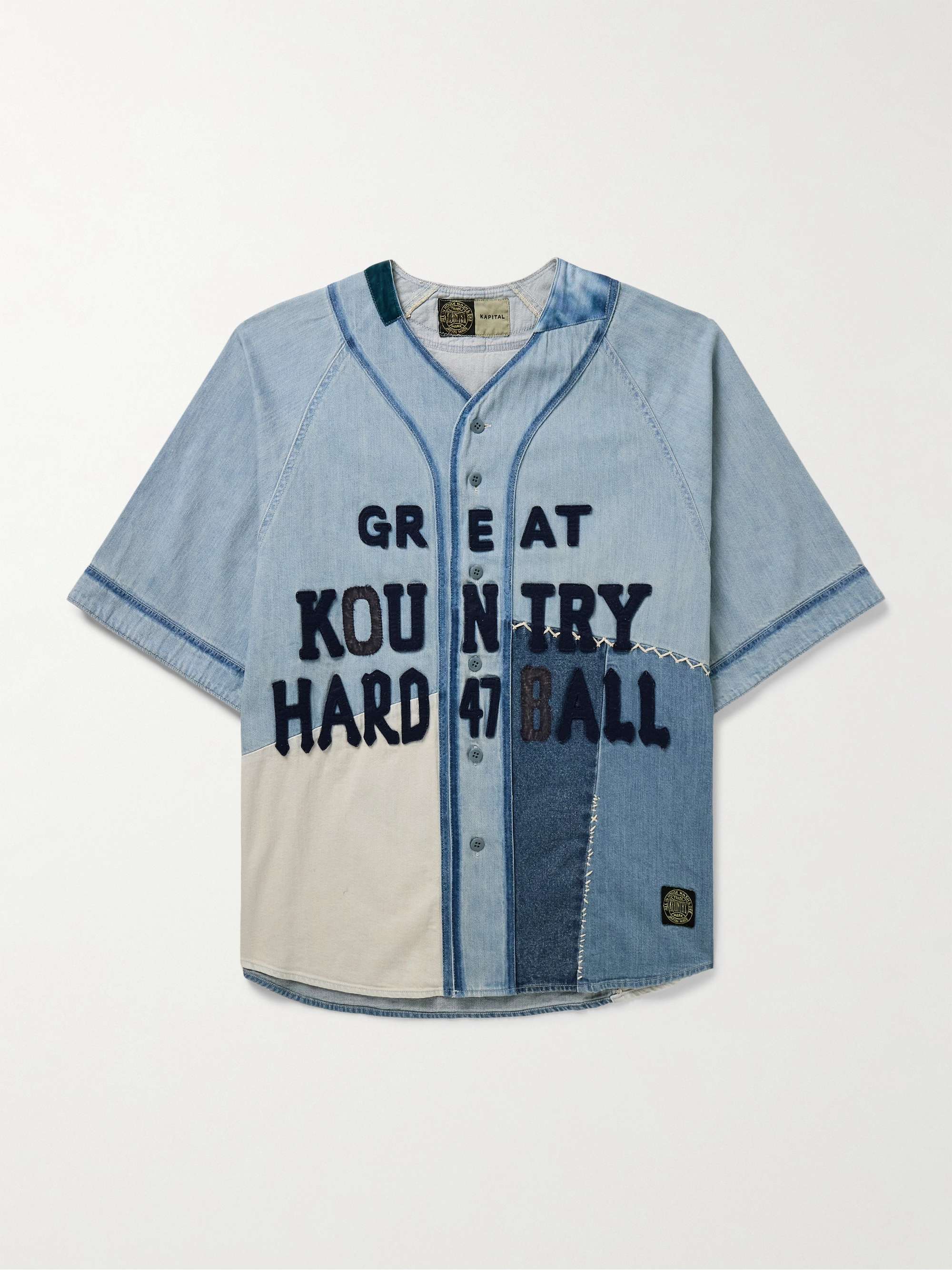 Appliquéd Embroidered Patchwork Denim Shirt hero visual