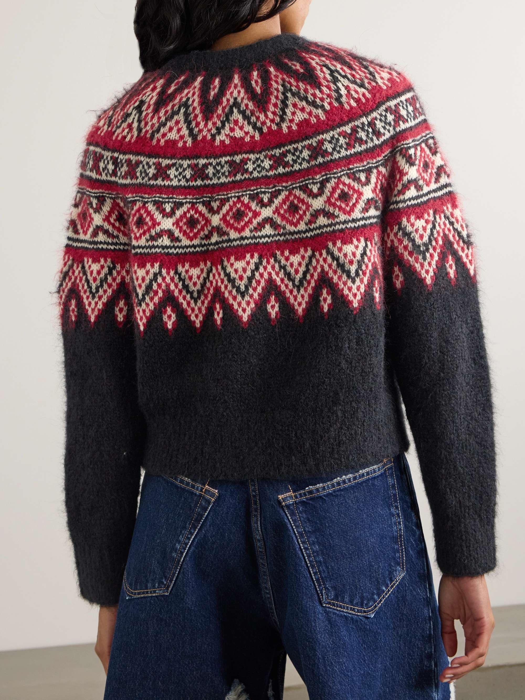 Cropped intarsia-knit alpaca-blend cardigan view