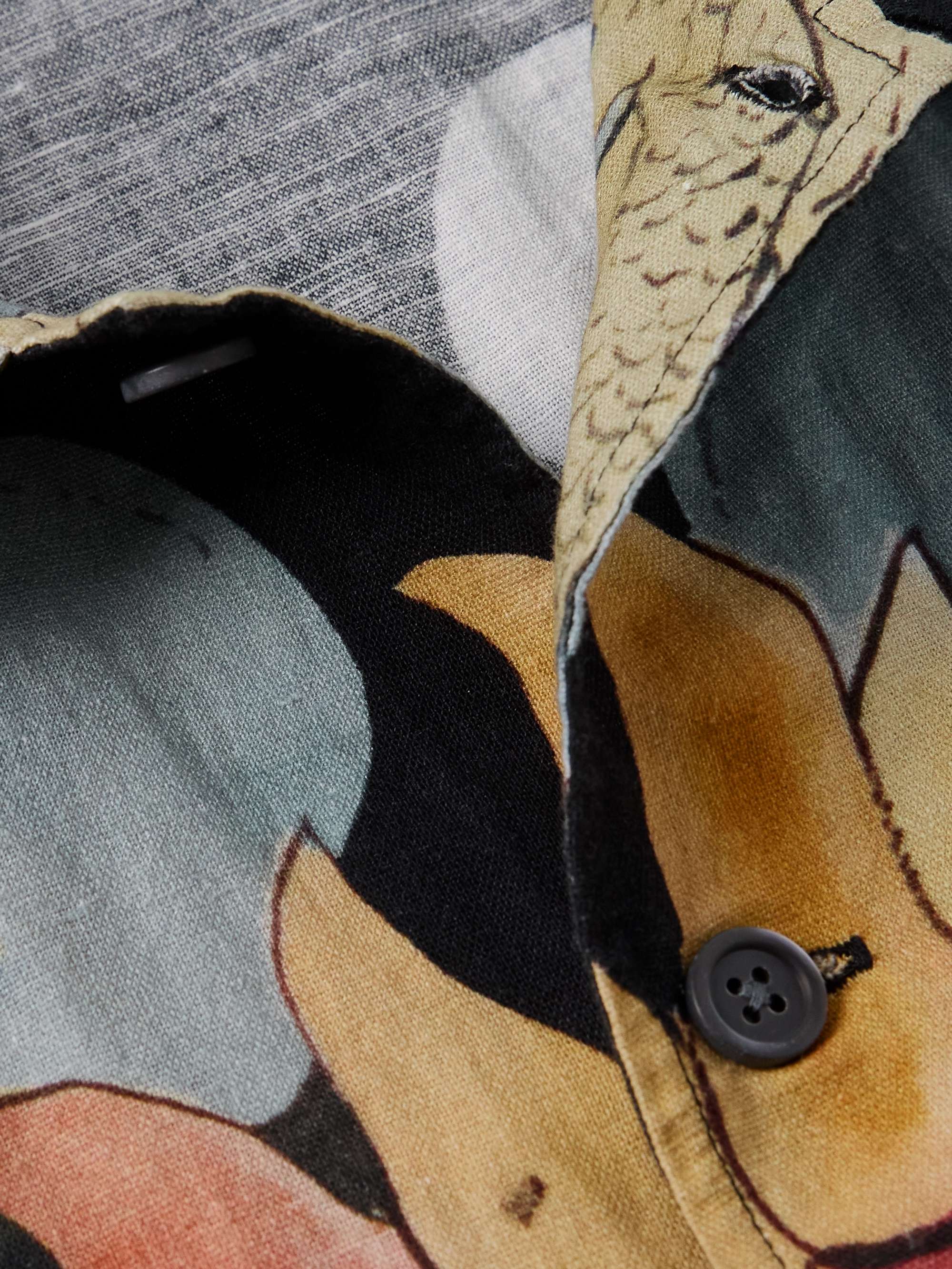 Printed Linen and Cotton-Blend Shirt view