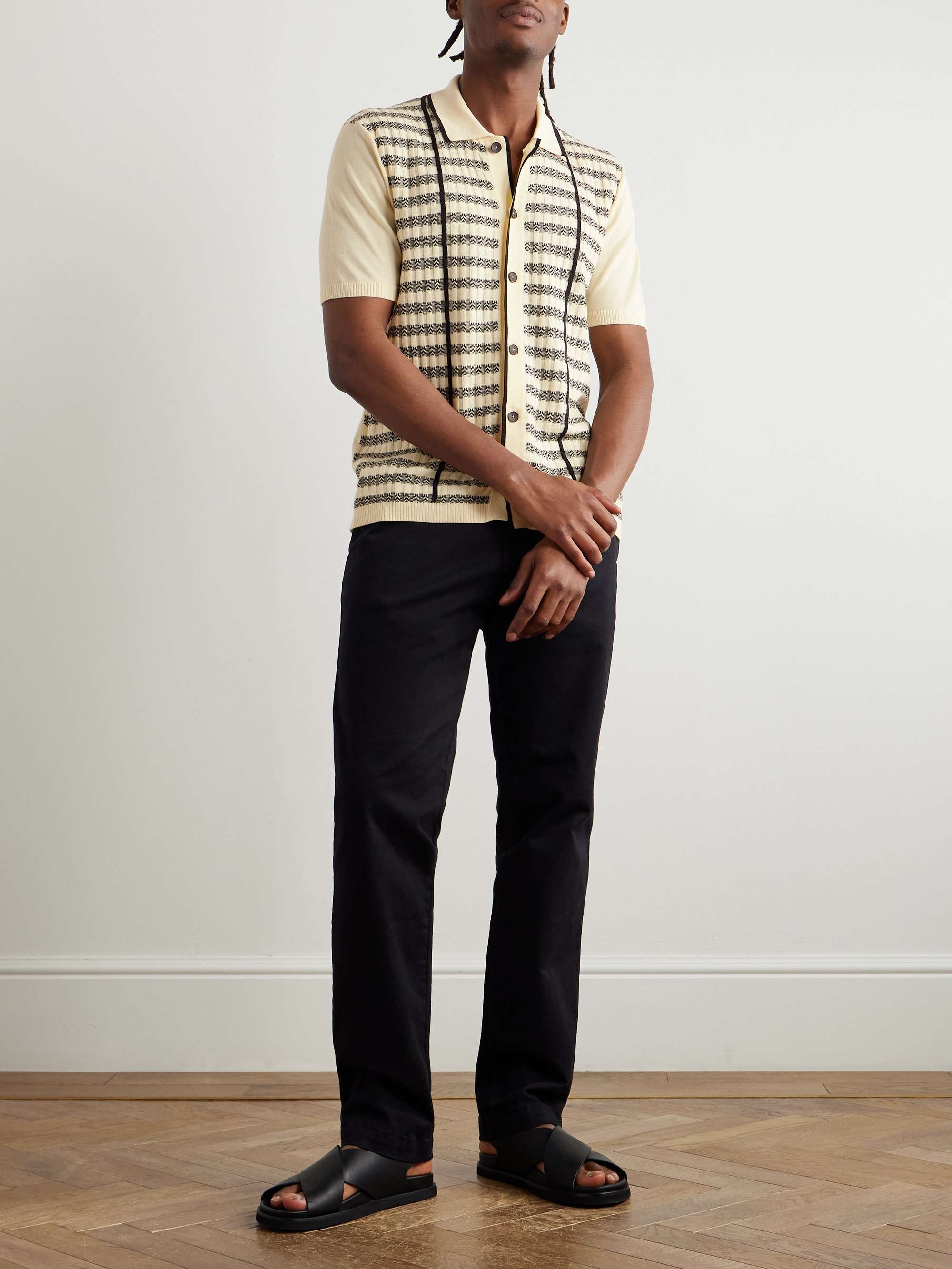 Jude Striped Ribbed Organic Cotton Shirt view
