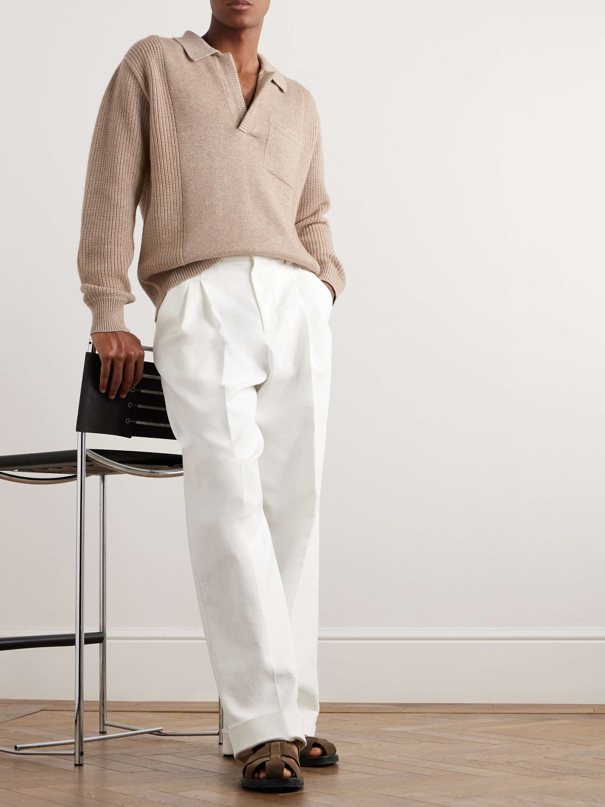 Ribbed Silk, Cashmere, Cotton and Linen-Blend Sweater view