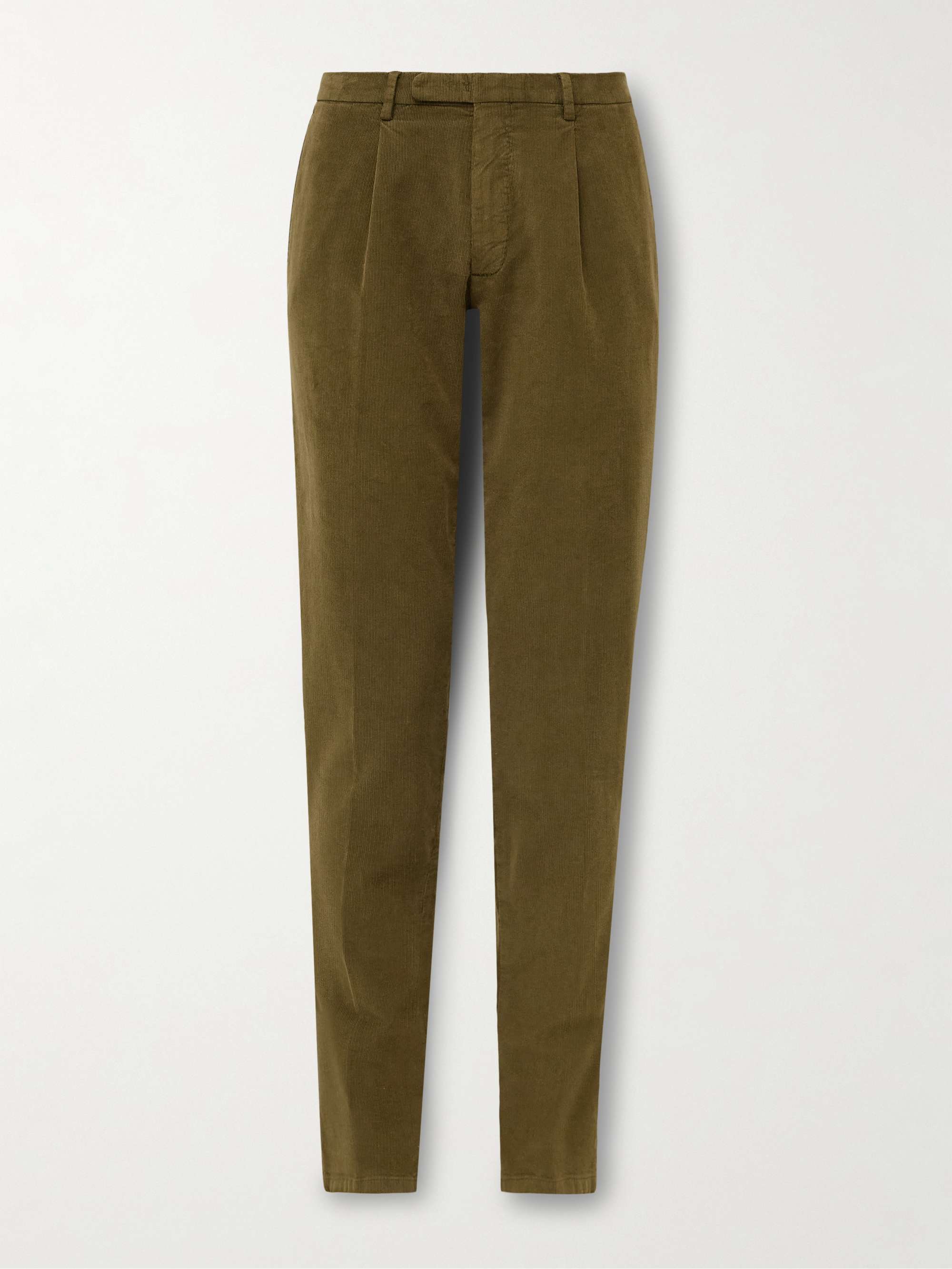 Slim-Fit Pleated Cotton-Blend Corduroy Suit Trousers hero visual