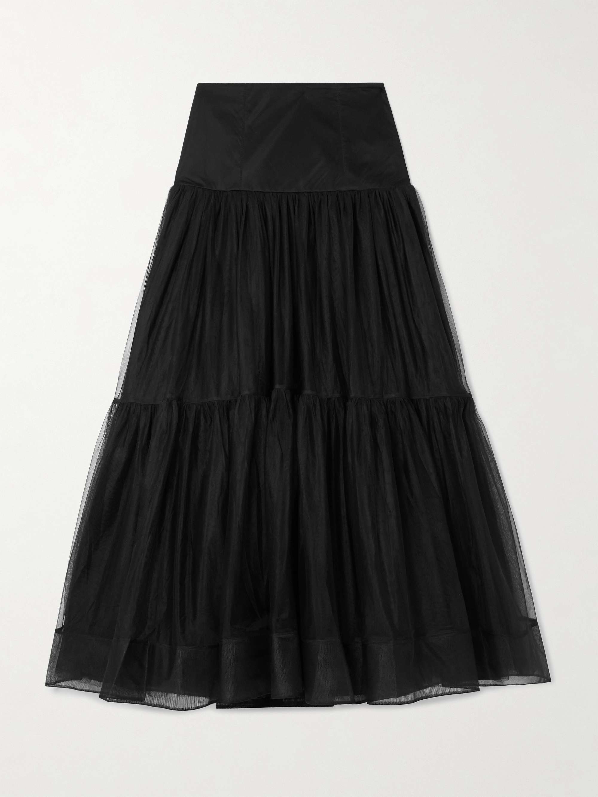 Gia tiered mesh maxi skirt hero visual