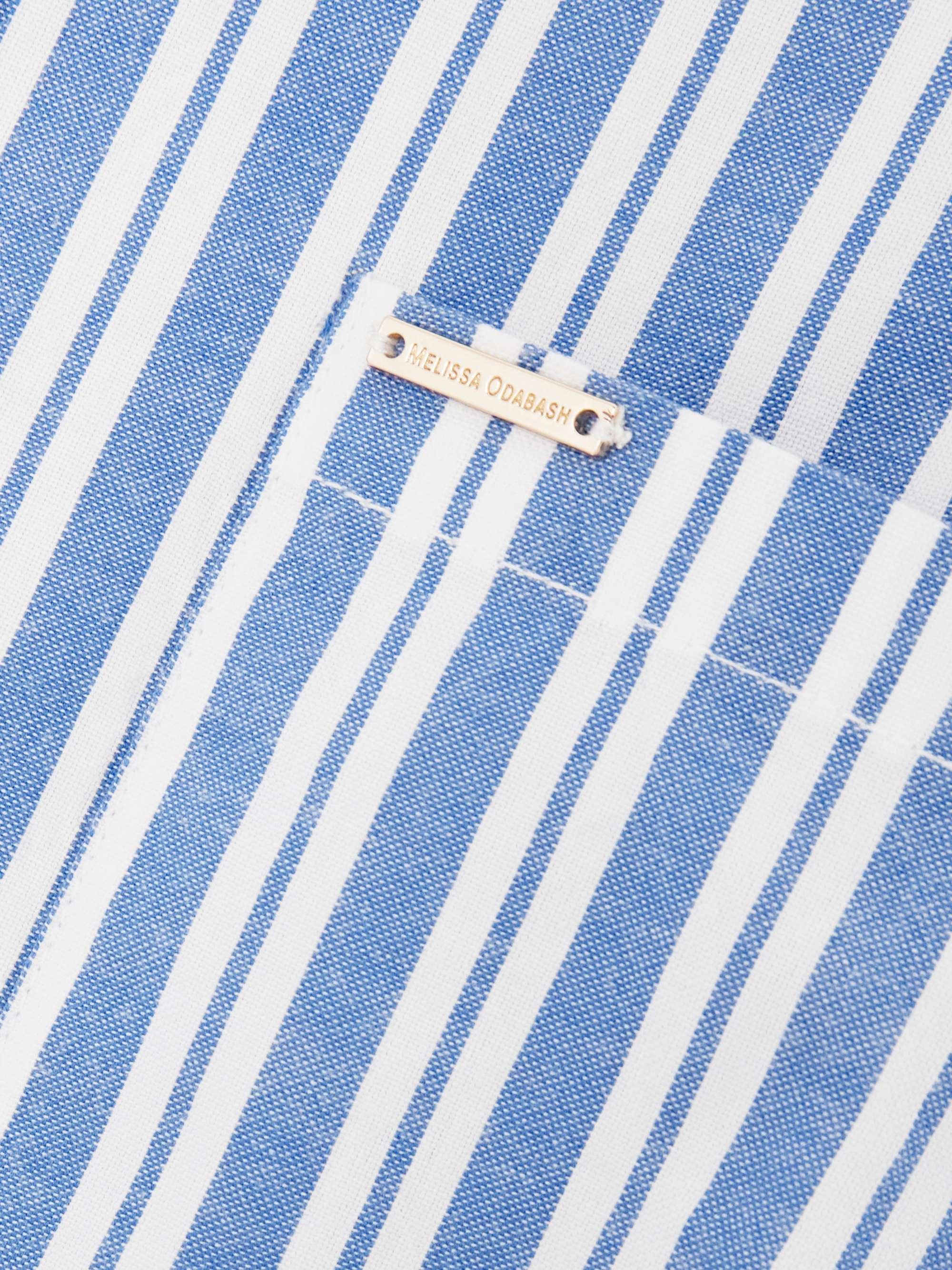 Sara tie-detailed striped cotton mini shirt dress view