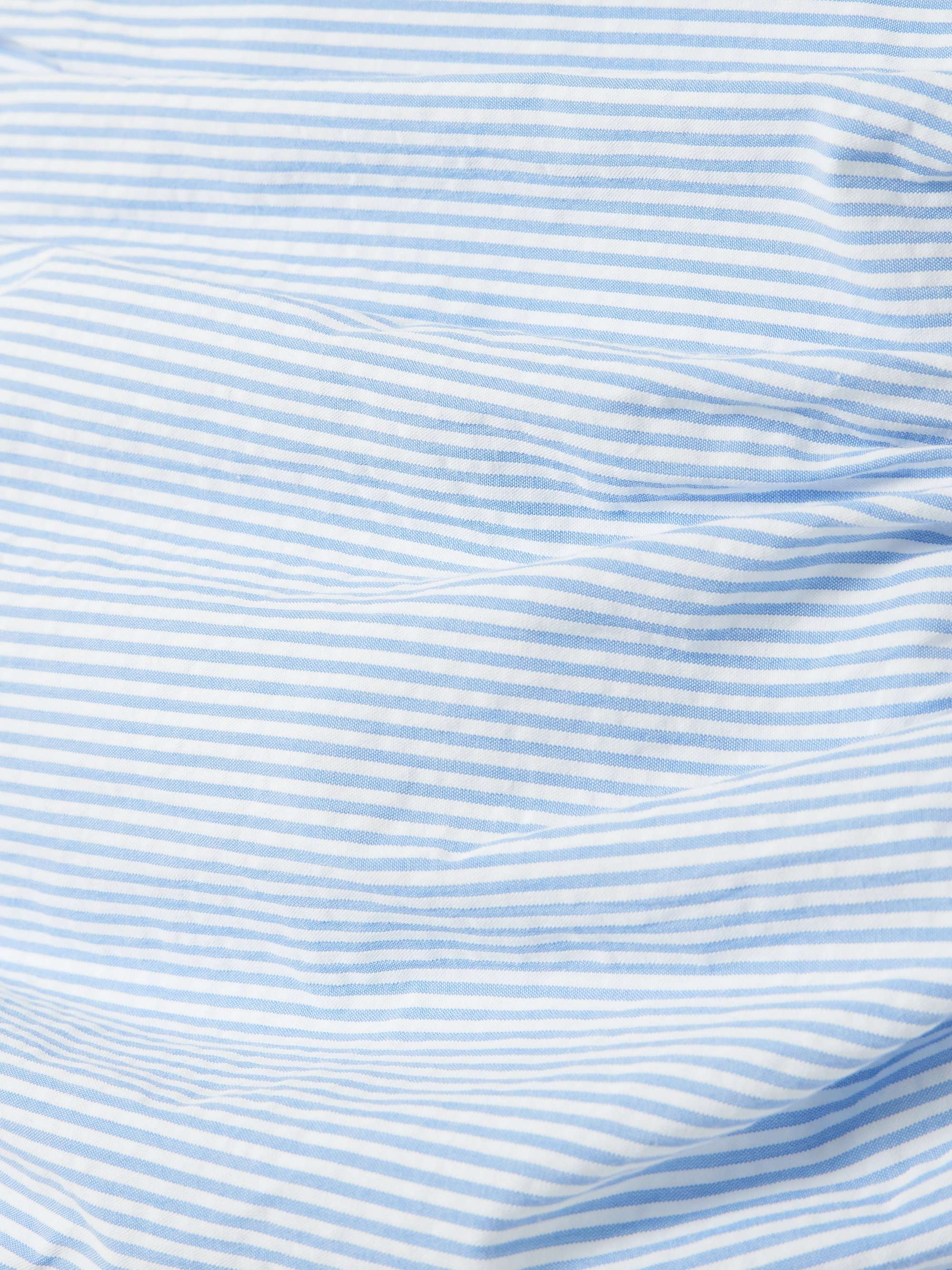 Vera strapless ruched striped cotton-seersucker mini dress view