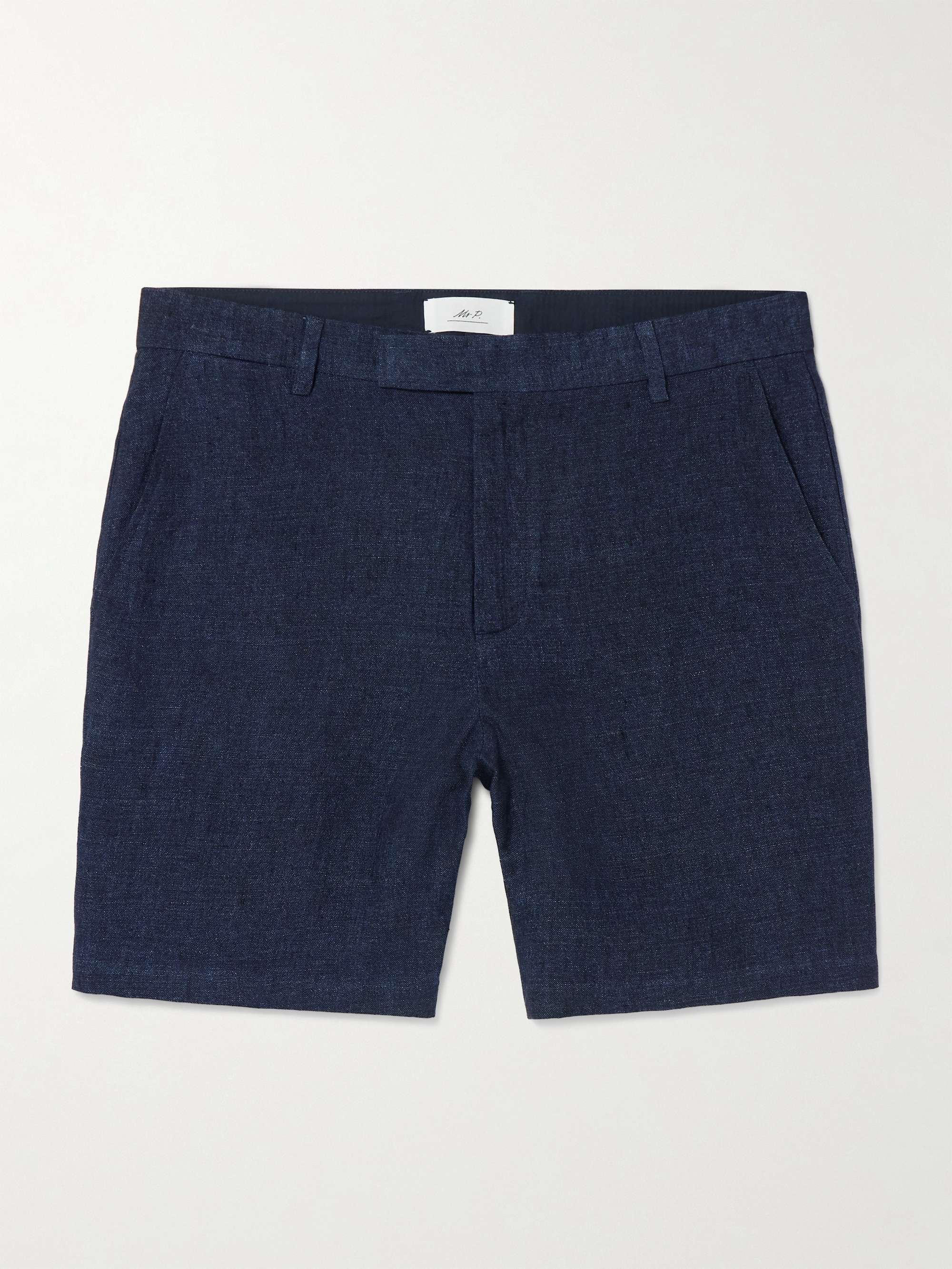 Straight-Leg Linen-Chambray Bermuda Shorts hero visual