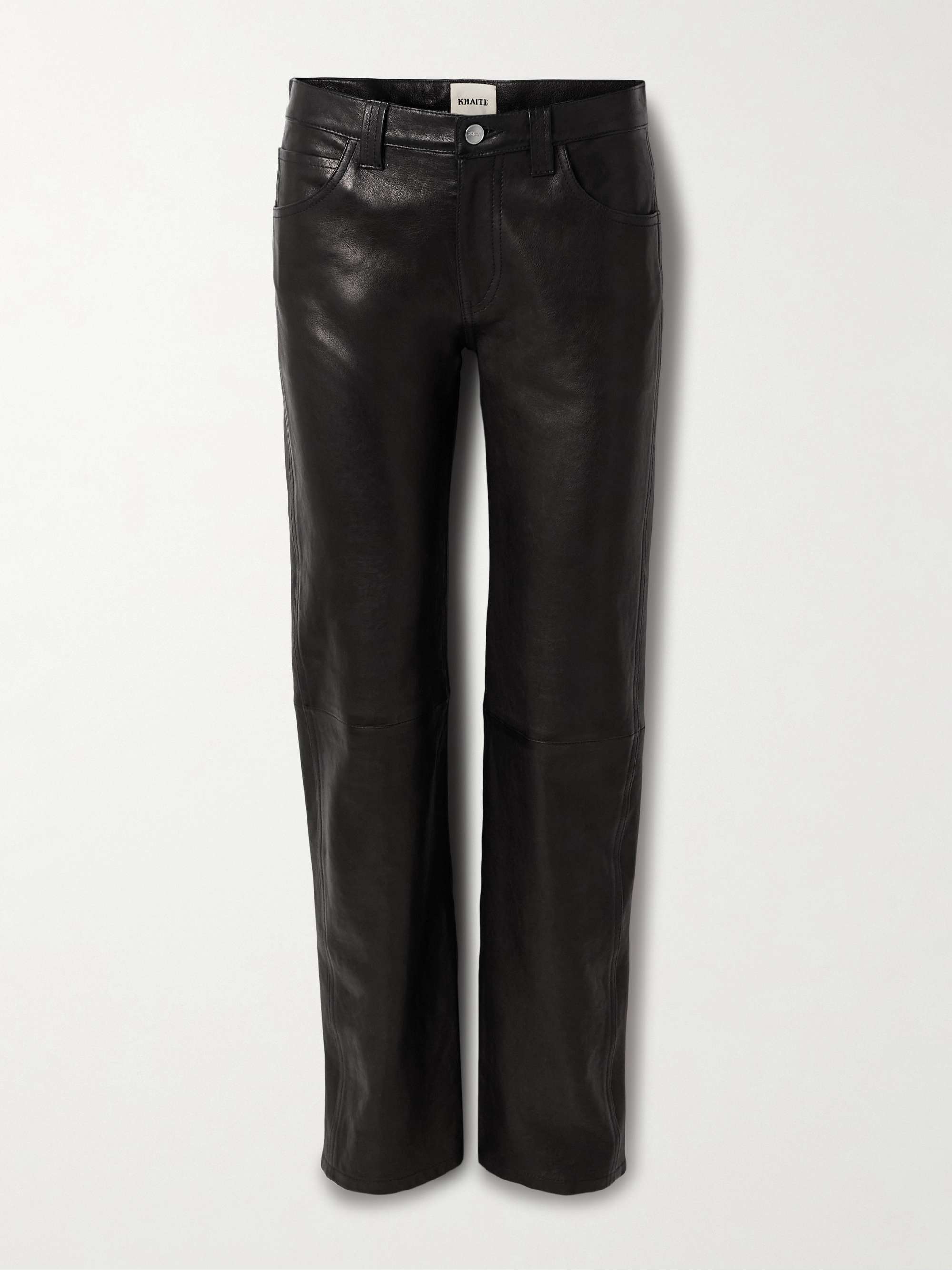 Emmet leather straight-leg pants hero visual