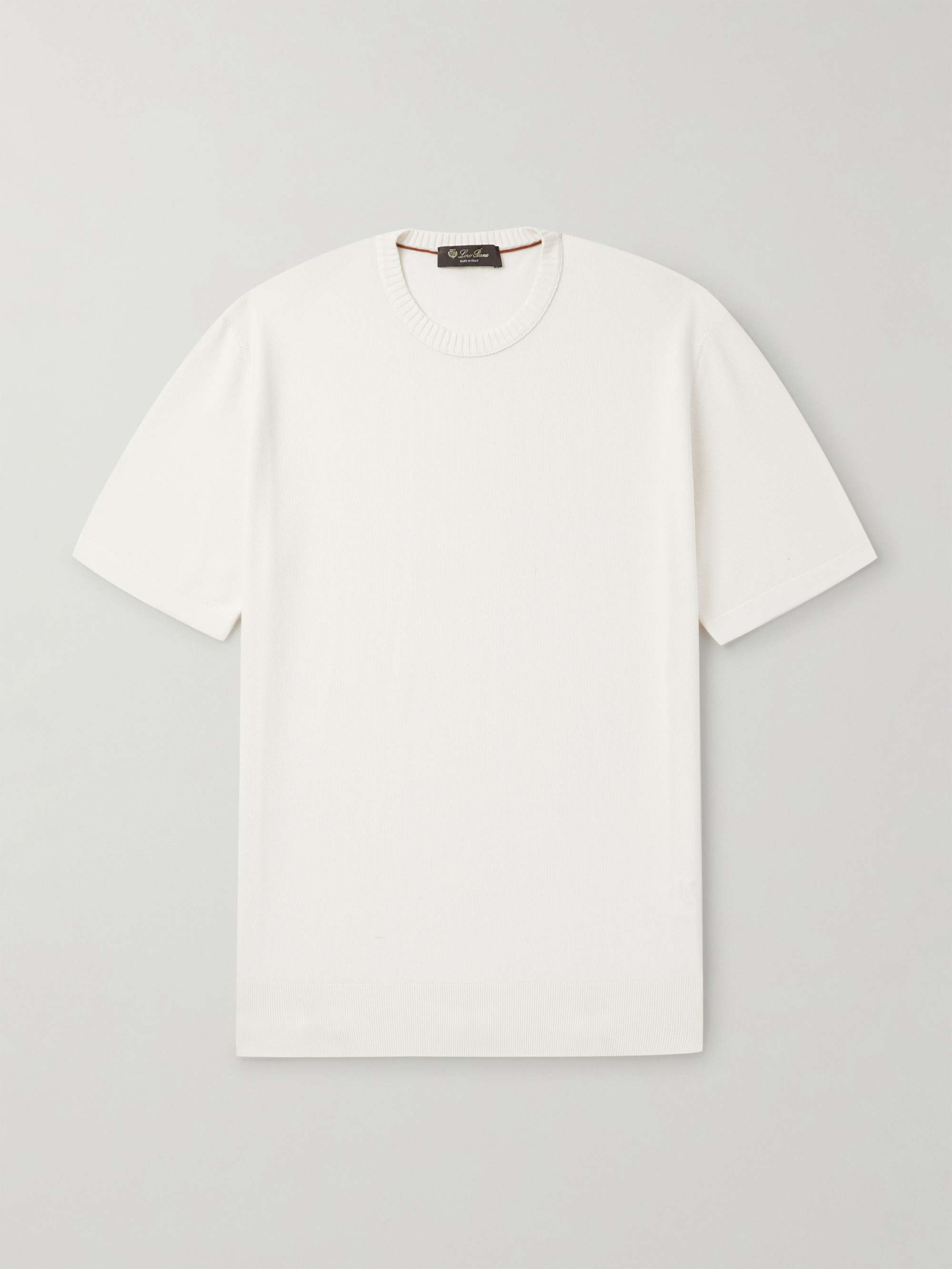 Slim-Fit Cotton and Silk-Blend Piqué T-Shirt hero visual
