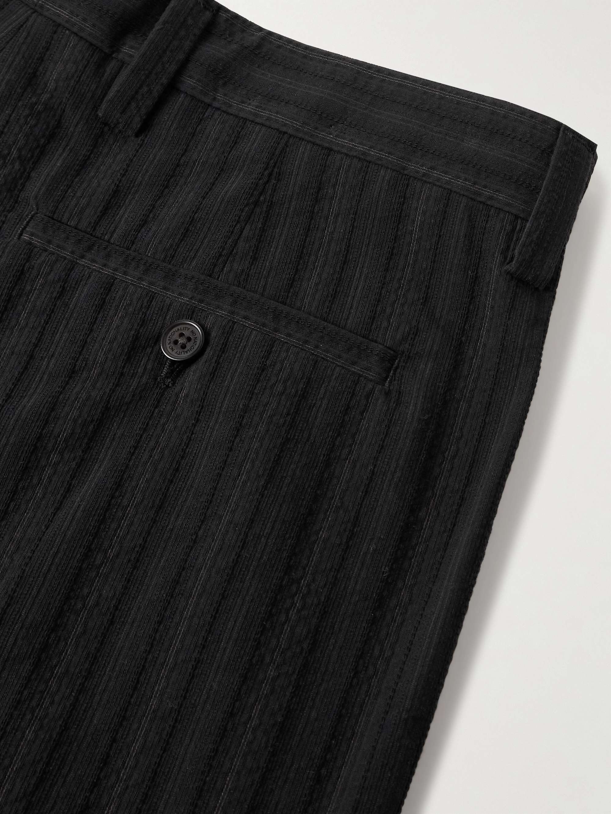 Paw 1921 Straight-Leg Striped Organic Cotton and Silk-Blend Seersucker Trousers view