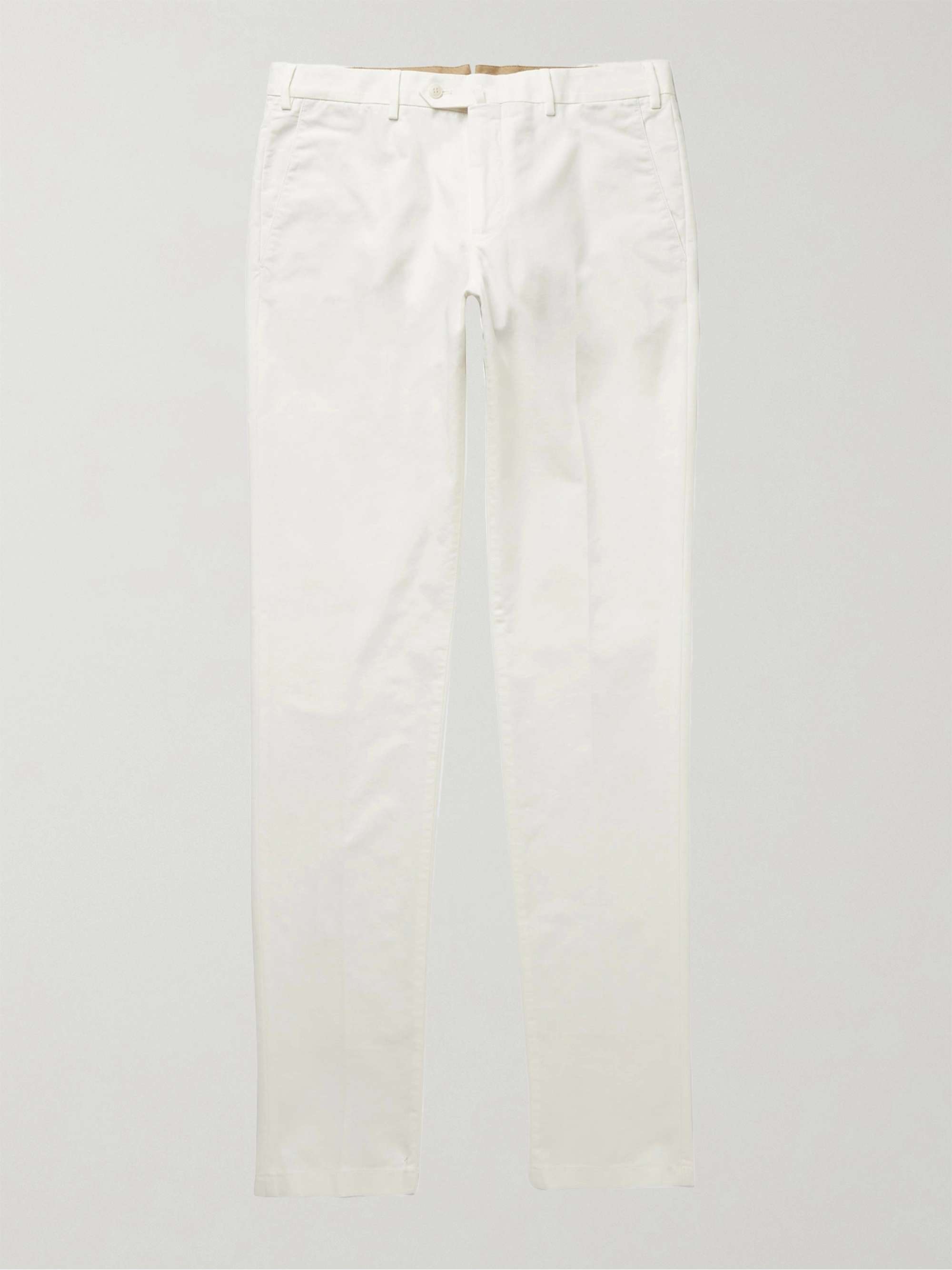 Slim-Fit Washed Cotton-Blend Trousers hero visual