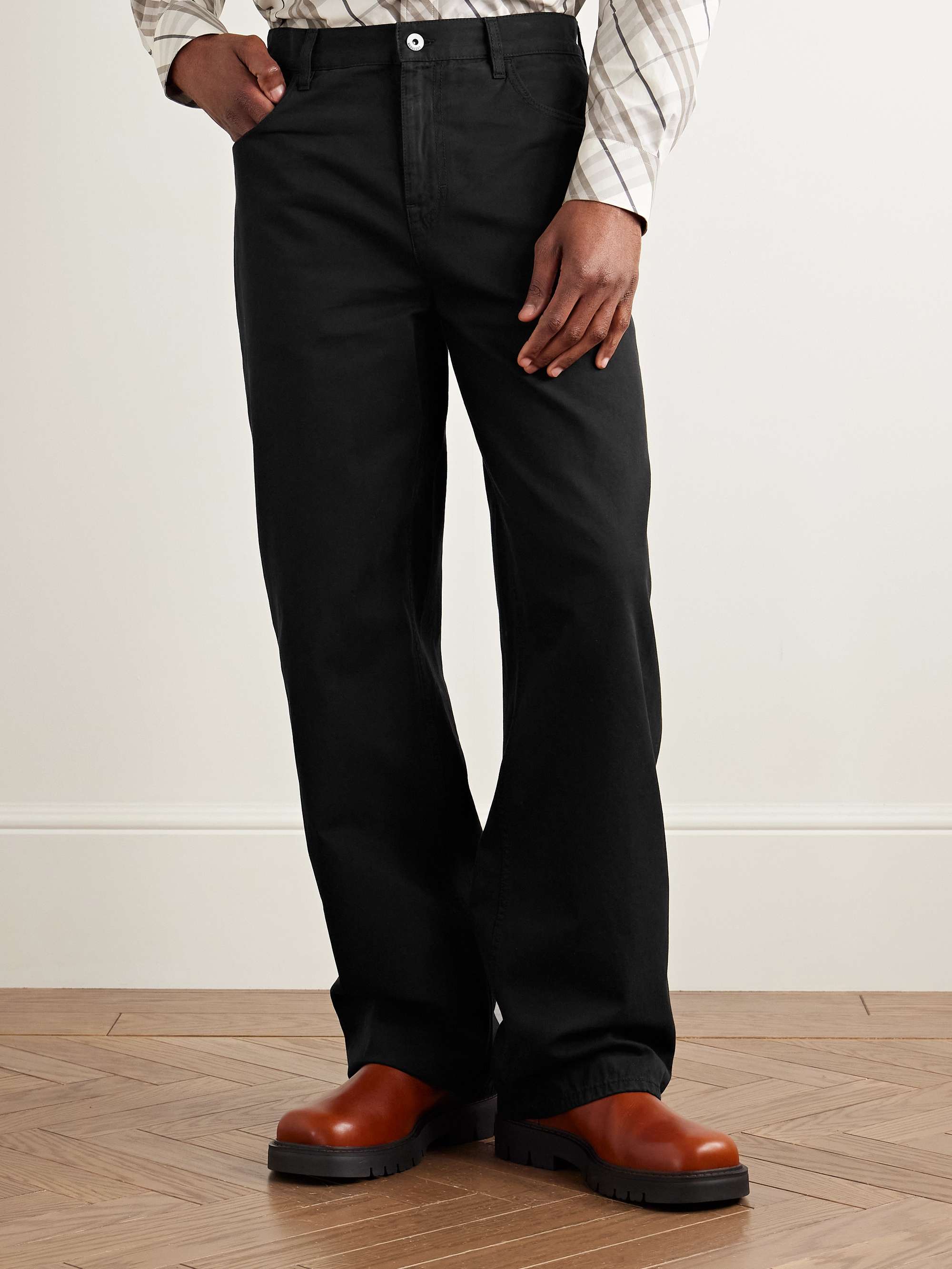 Straight-Leg Cotton-Twill Trousers view
