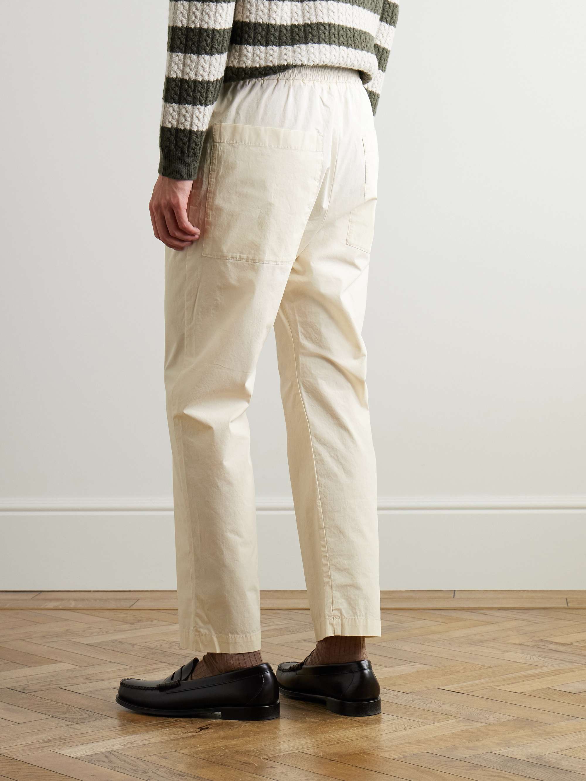 Bativoga Straight-Leg Garment-Dyed Cotton-Blend Trousers view