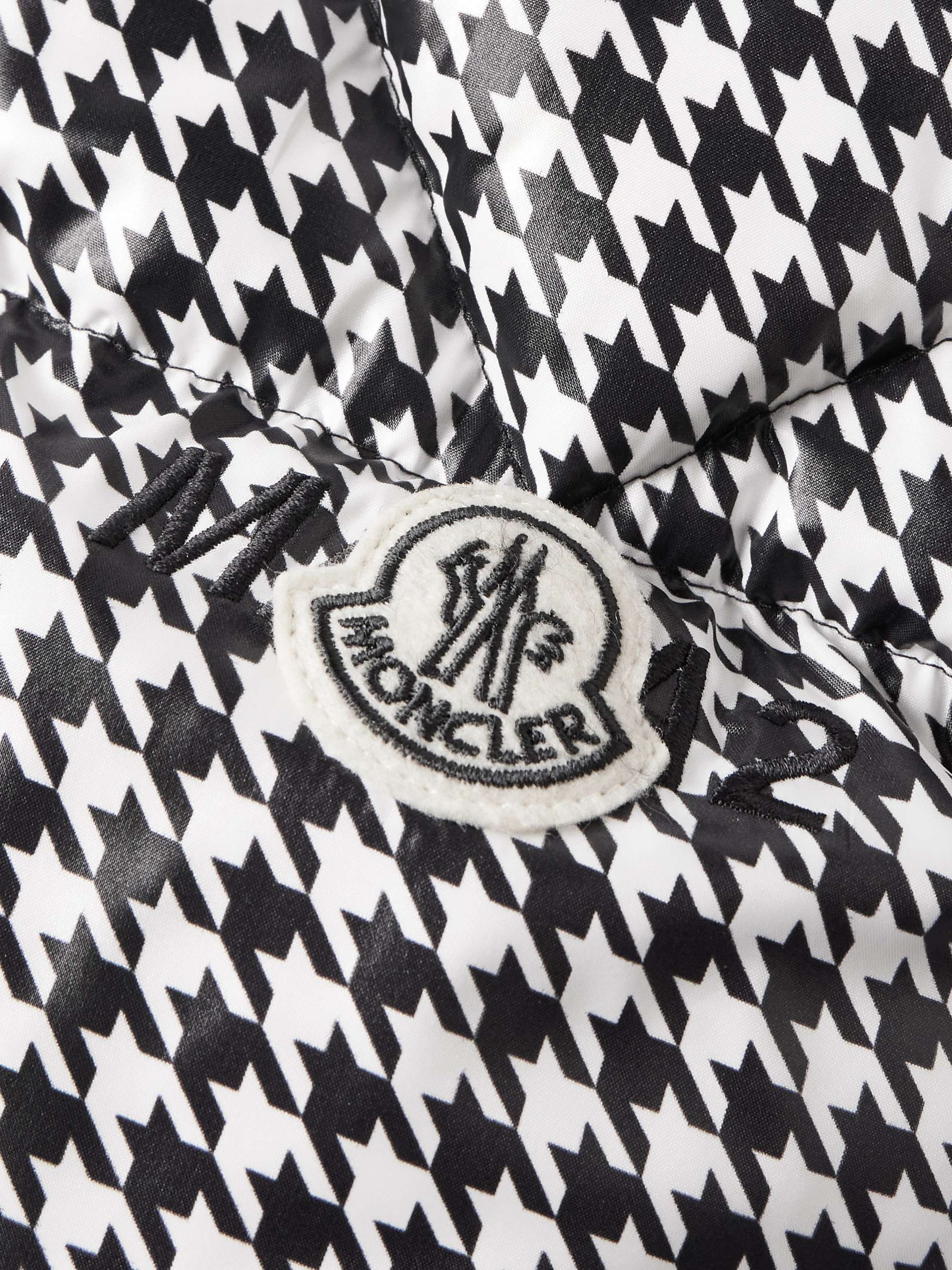 7 Moncler FRGMT Hiroshi Fujiwara Socotrine Houndstooth-Print Shell Hooded Down Jacket view