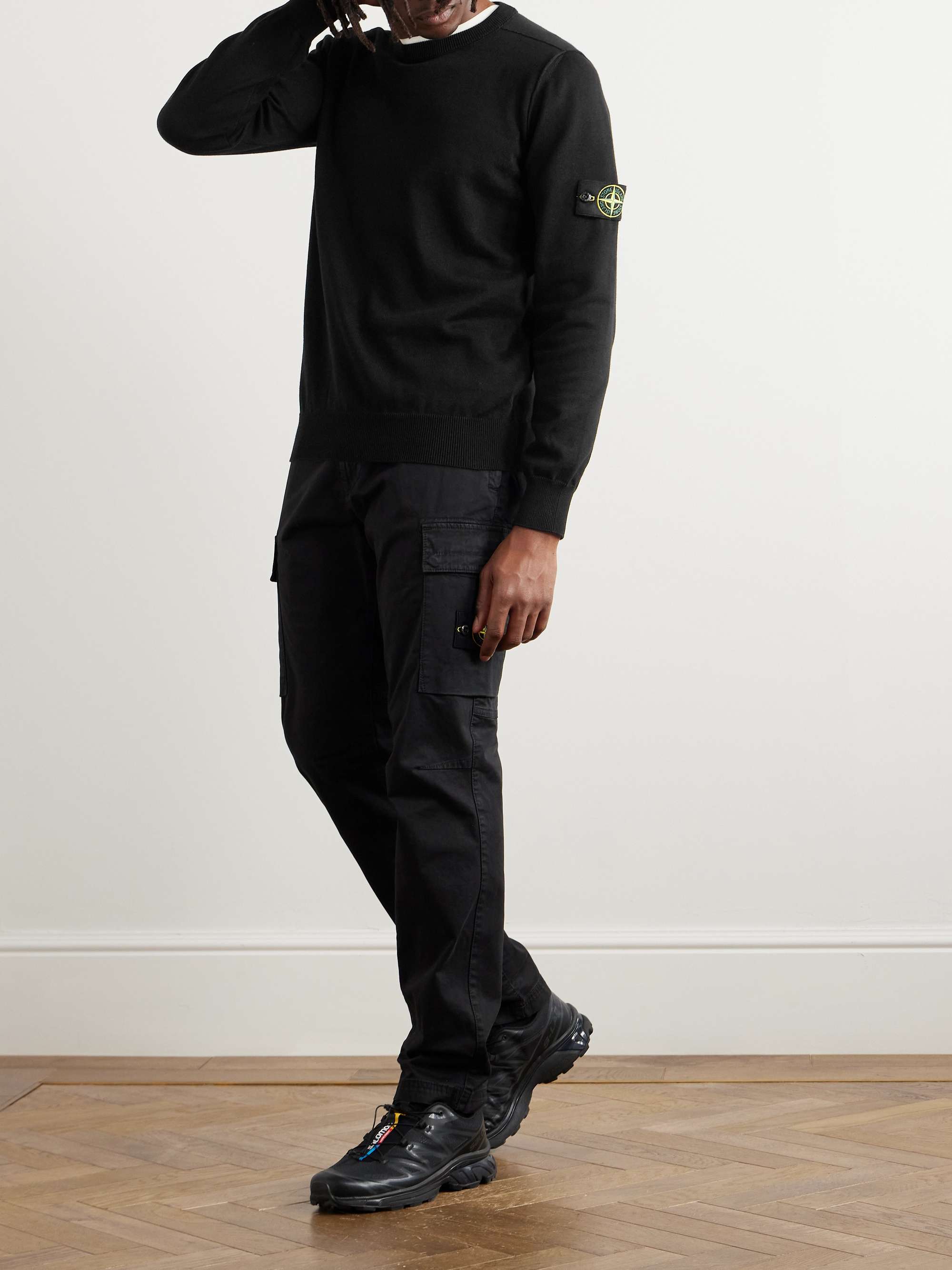 Logo-Appliquéd Cotton Sweater view