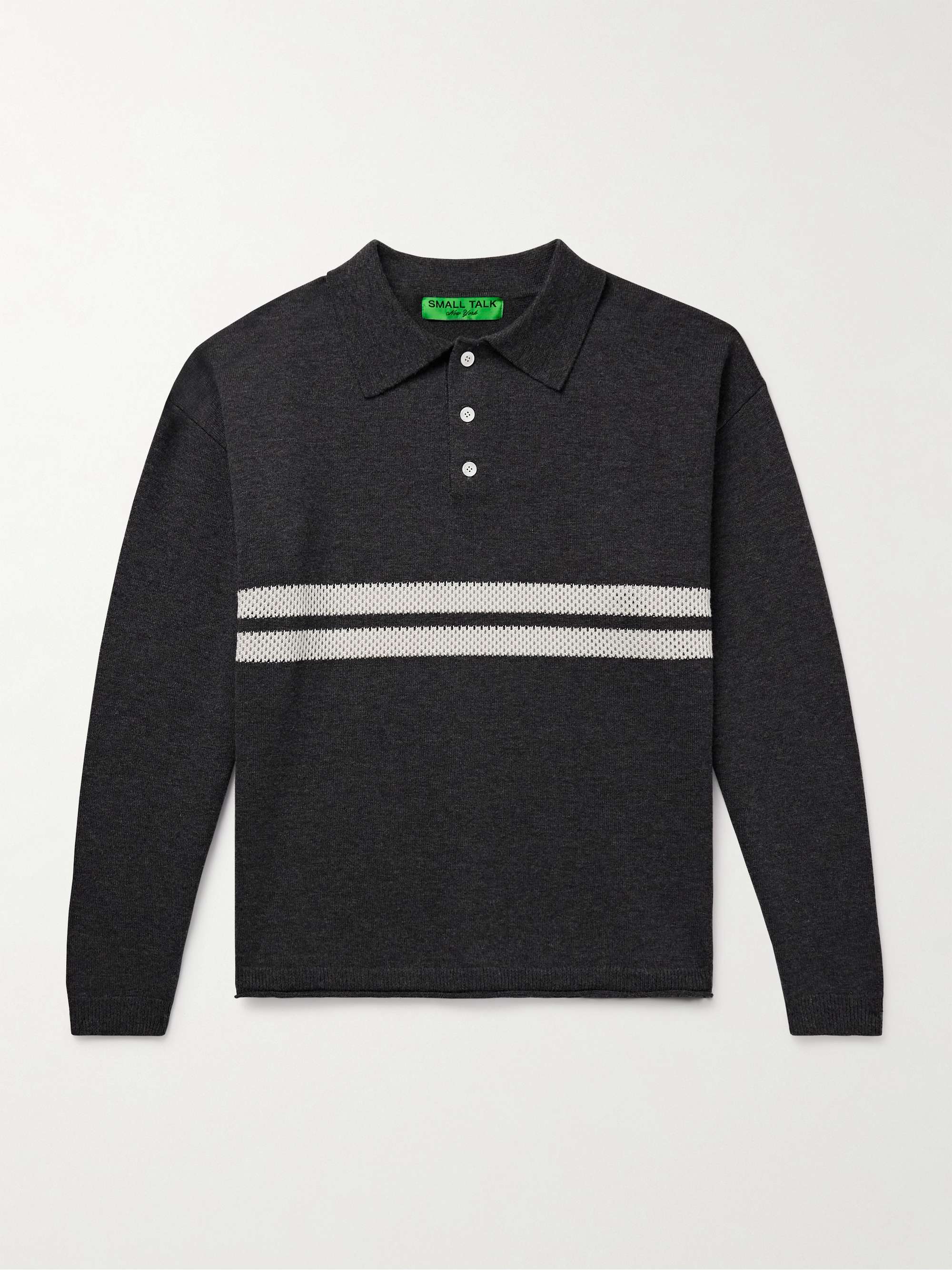 Crochet-Trimmed Merino Wool and Cotton-Blend Polo Shirt hero visual
