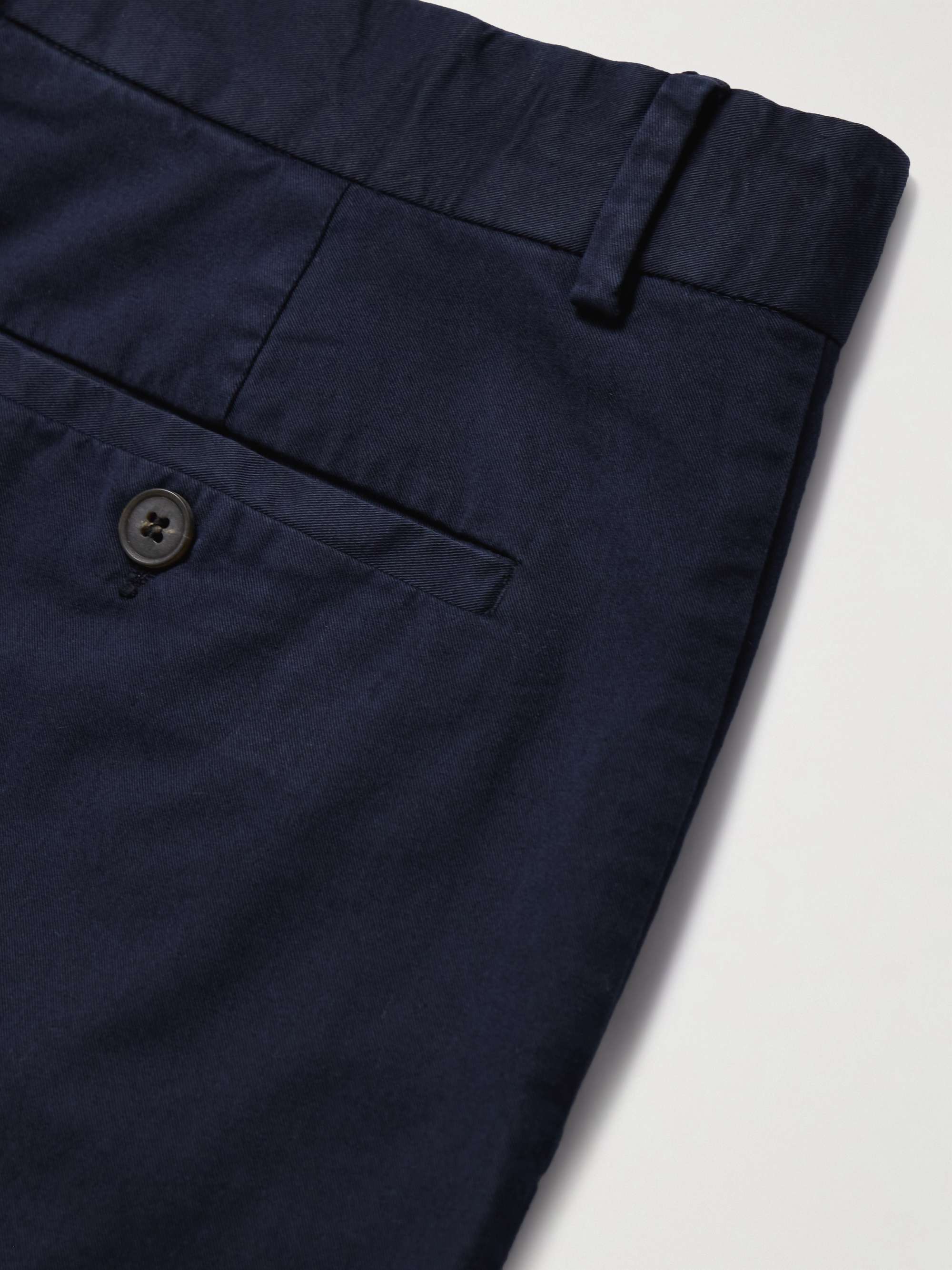 Straight-Leg Garment-Dyed Cotton-Blend Twill Chinos view