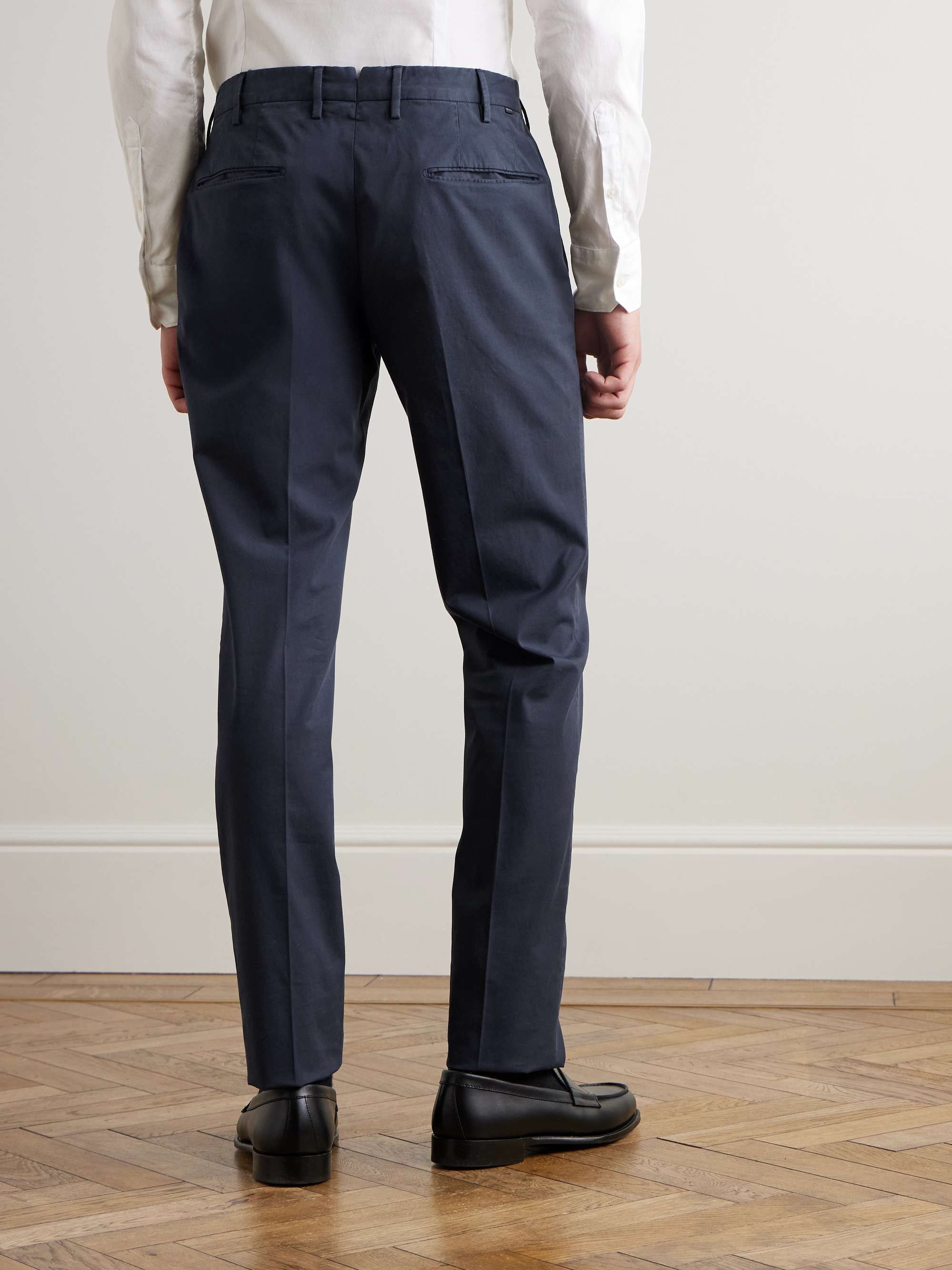 Venezia 1951 Slim-Fit Stretch-Cotton Twill Trousers view