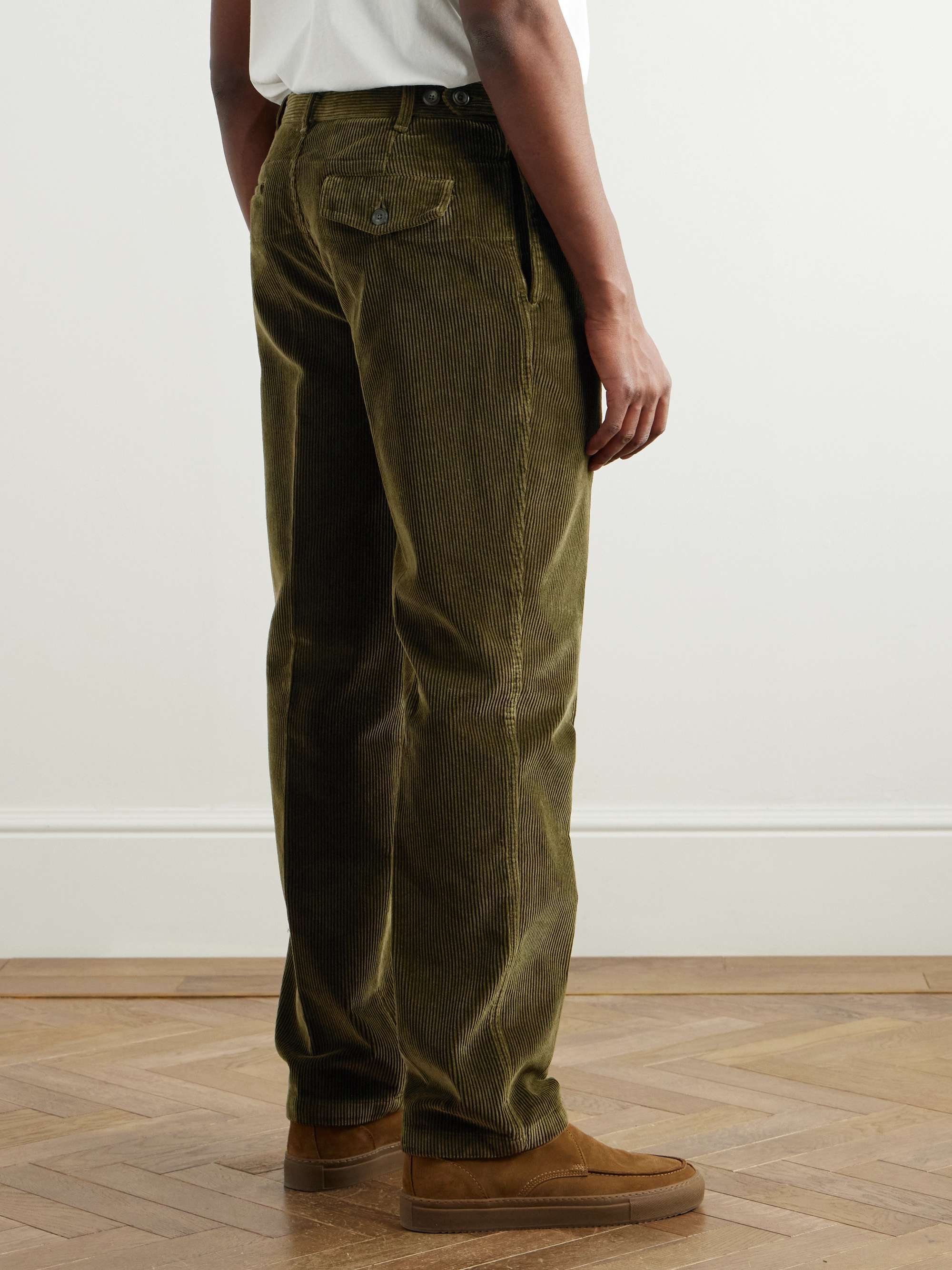 Games Straight-Leg Pleated Cotton-Corduroy Trousers view