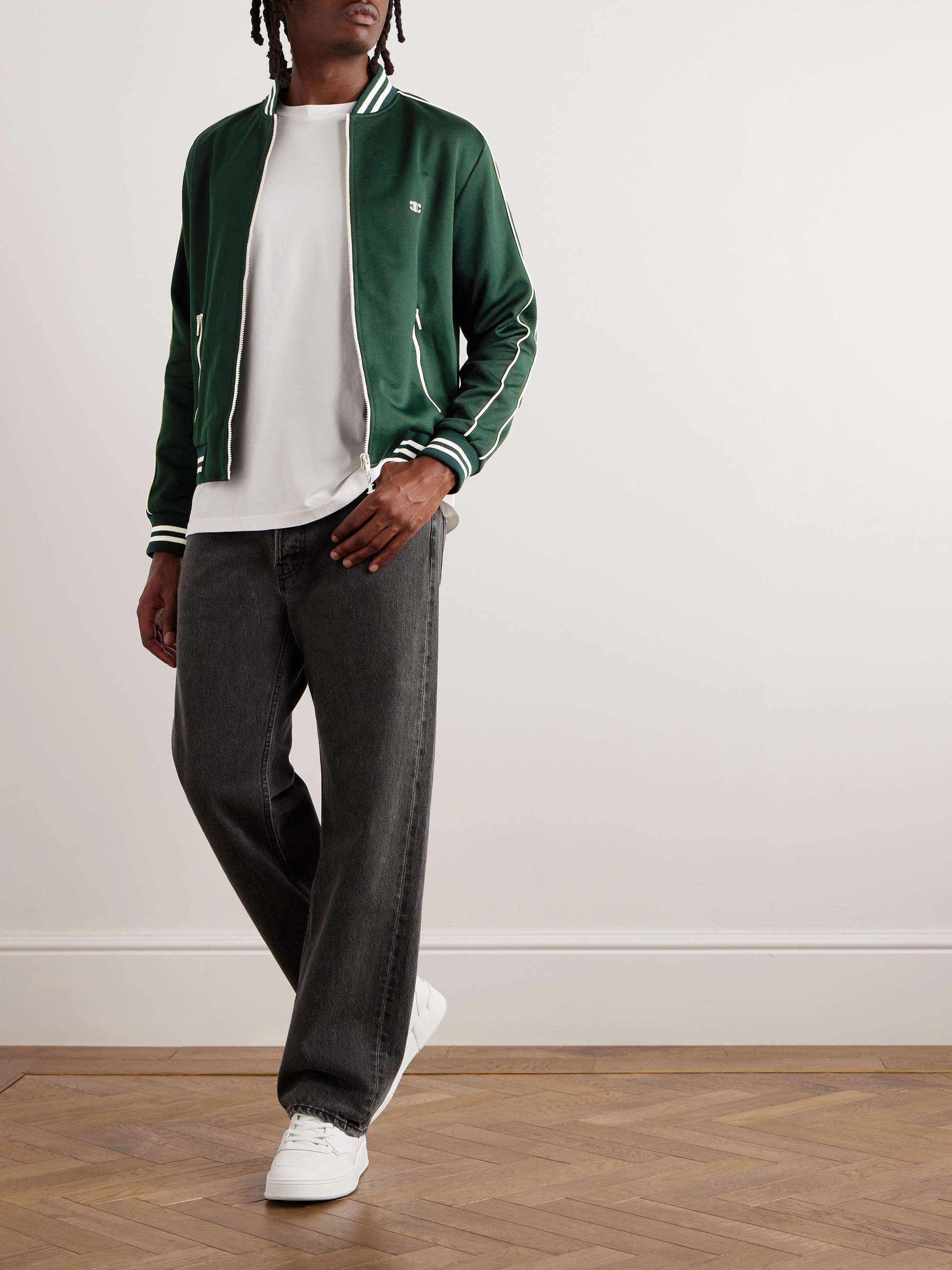 Triomphe Logo-Embroidered Jersey Track Jacket view