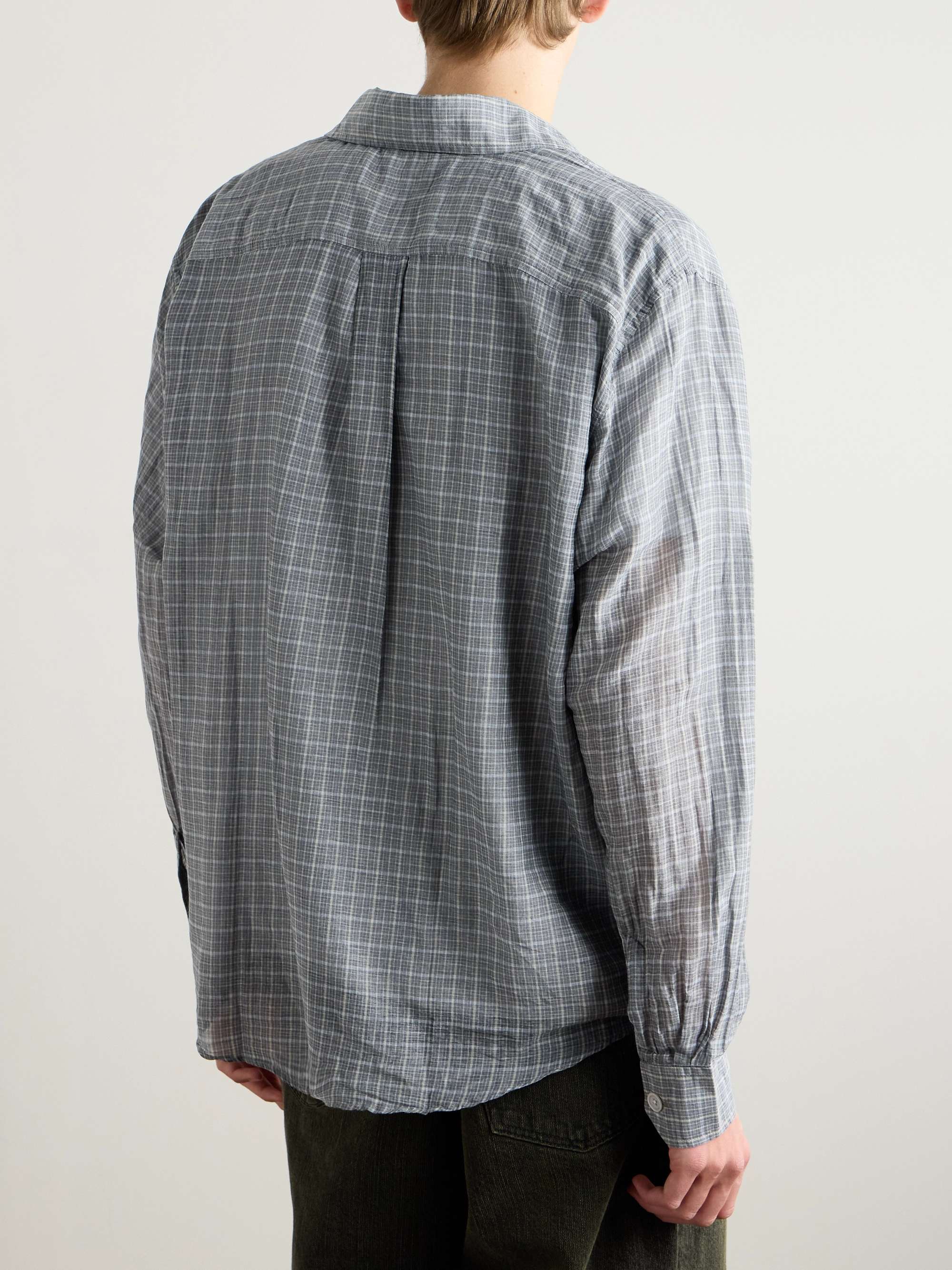 Beyond Checked Cotton and Silk-Blend Shirt view