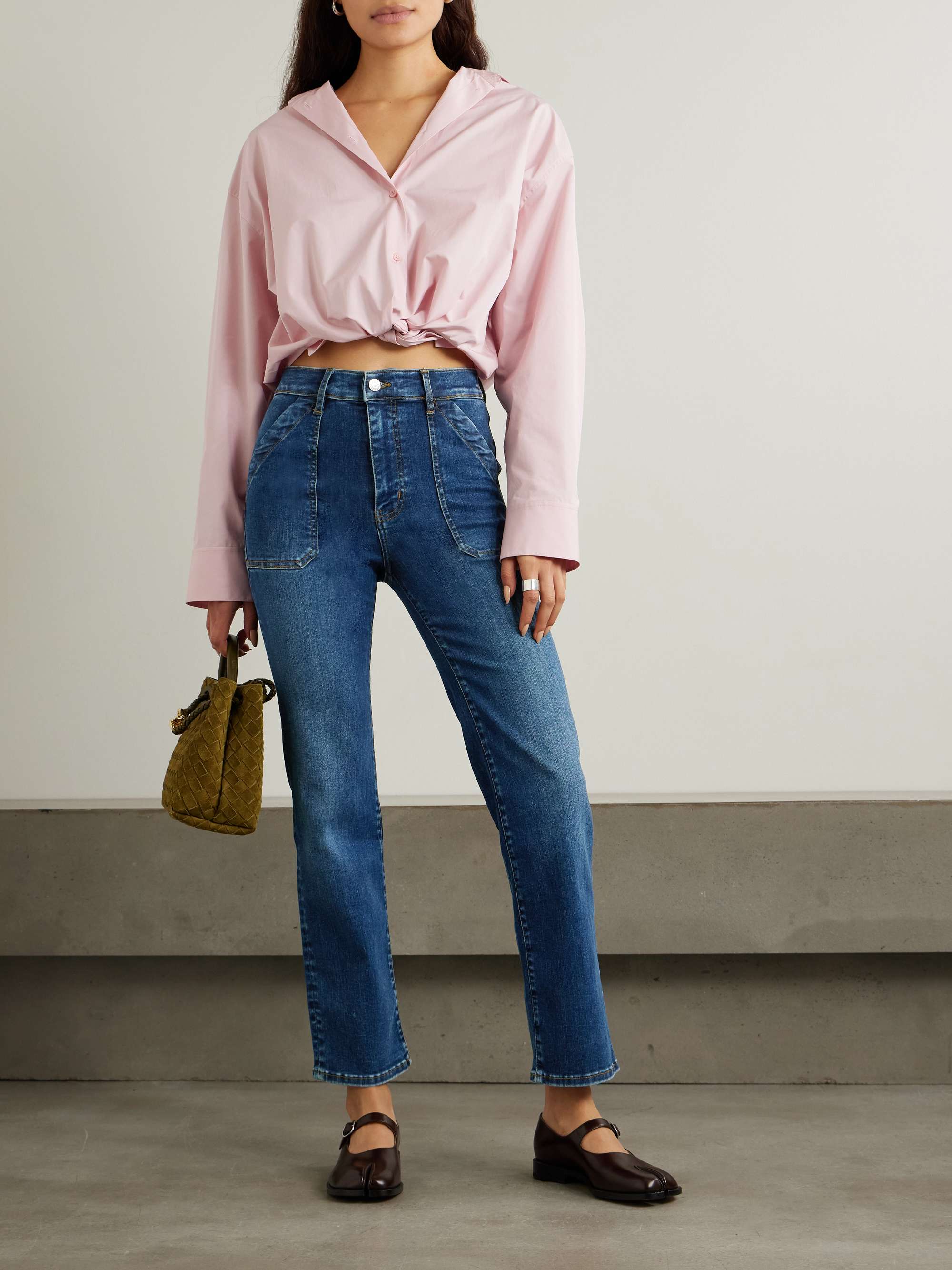The Utility organic high-rise straight-leg jeans view
