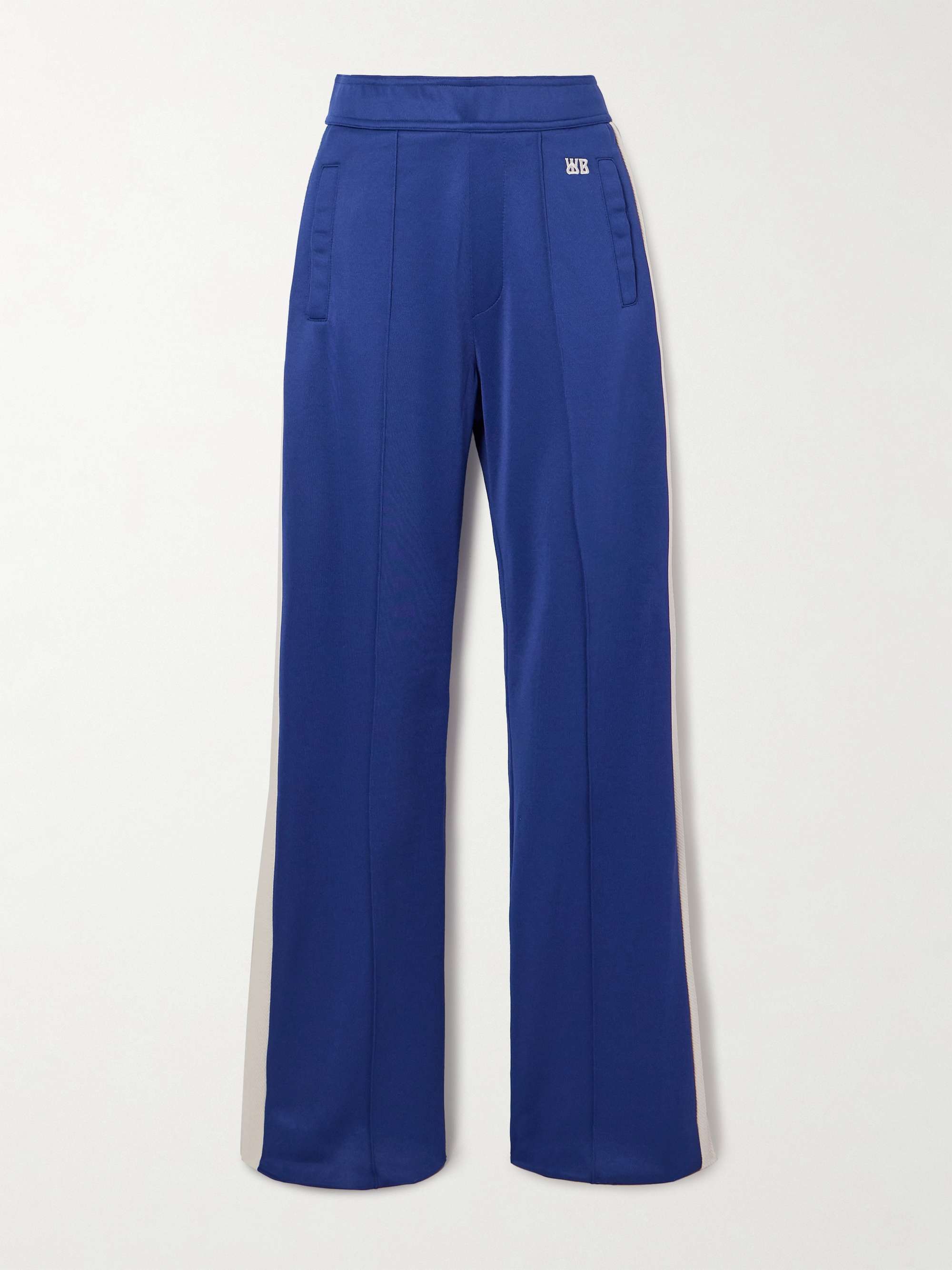 Mantra pointelle-trimmed recycled-jersey straight-leg track pants hero visual