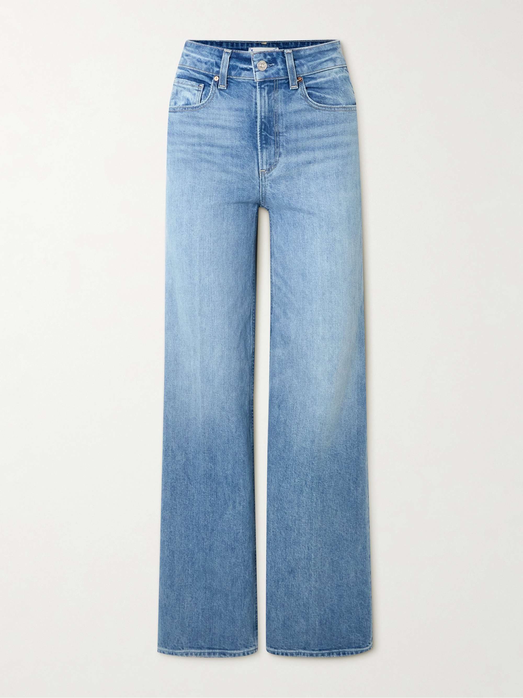 Sasha high-rise wide-leg organic cotton-blend jeans hero visual