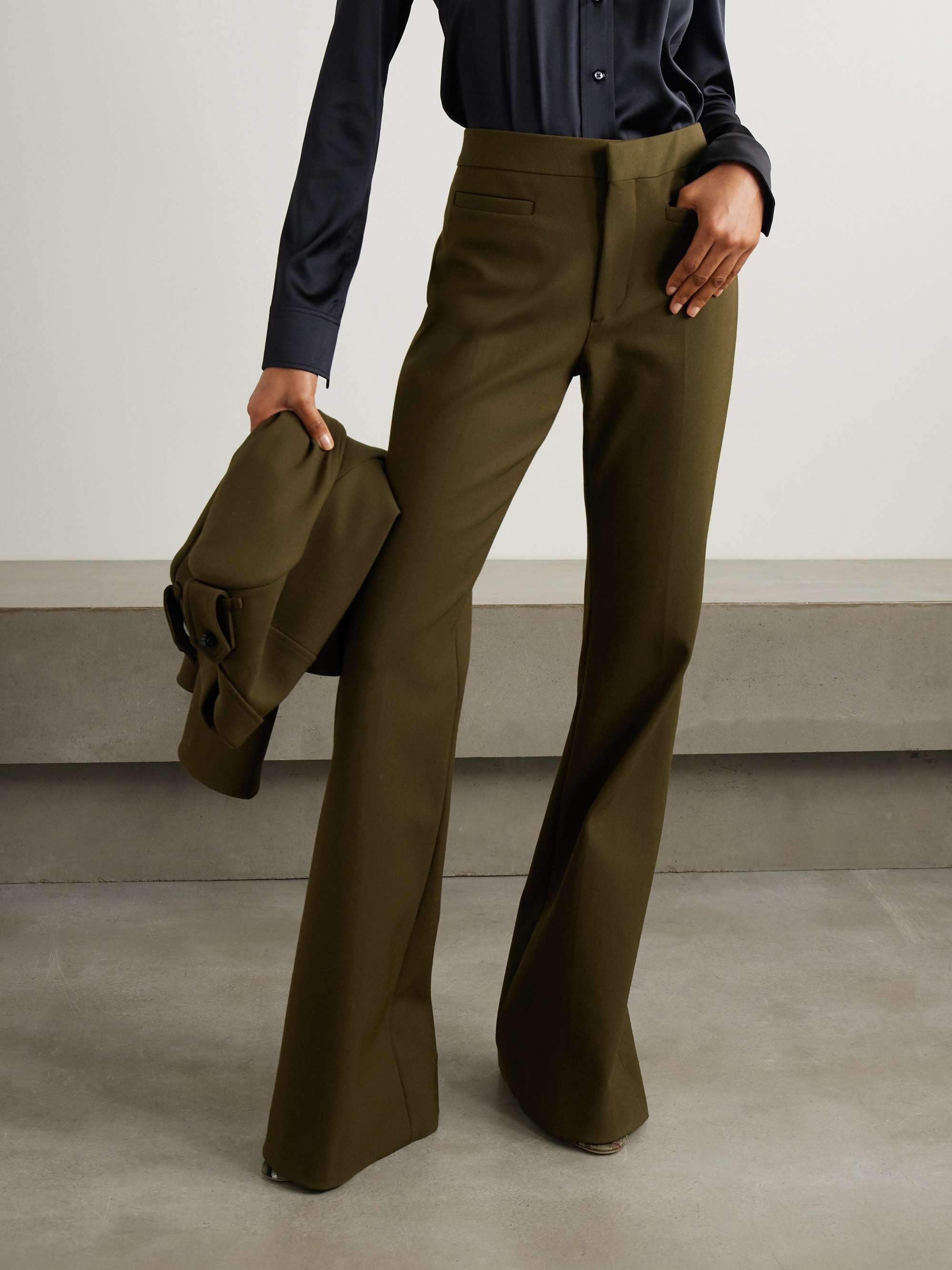 Twill flared pants view