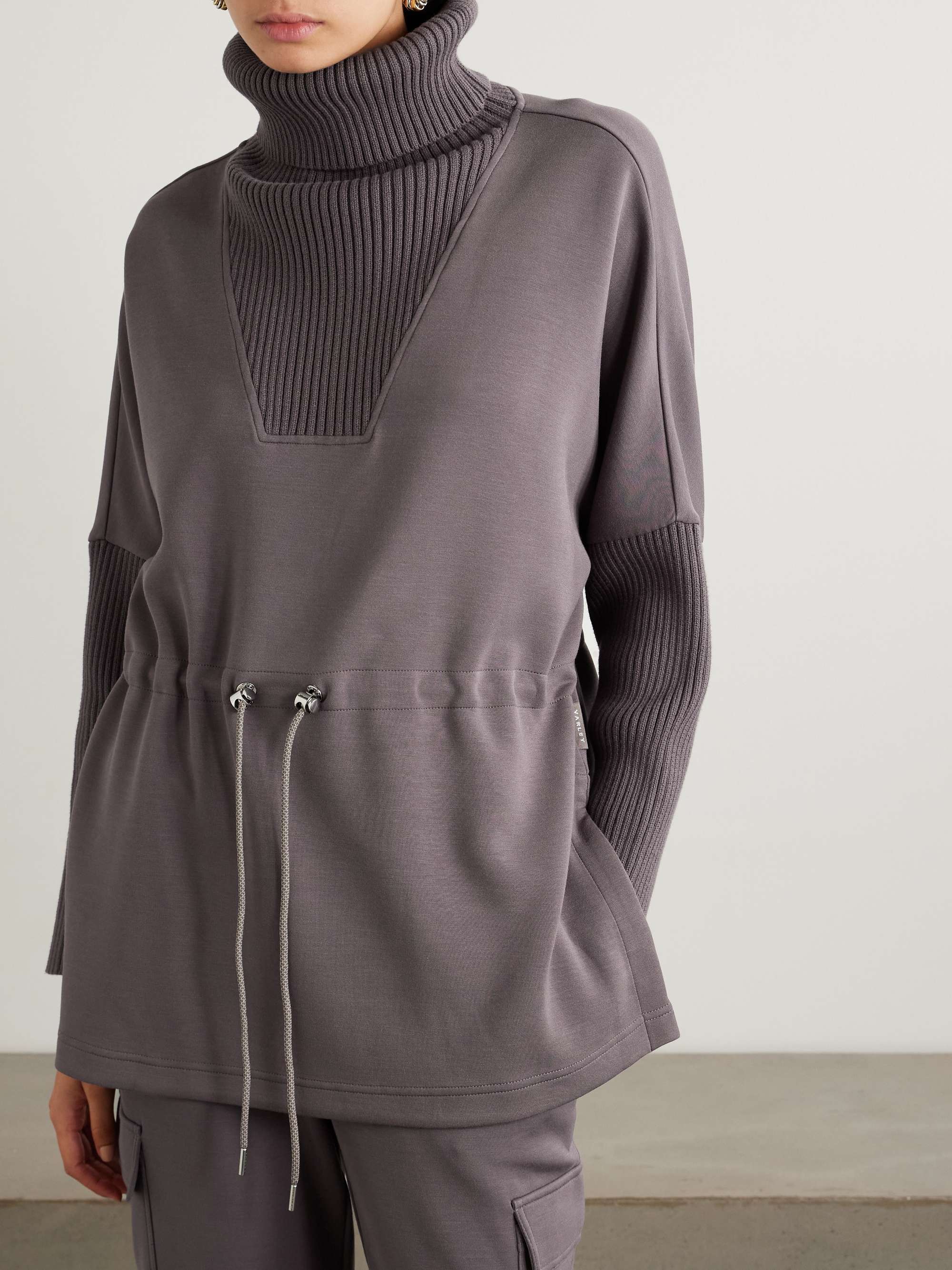 Suffolk ribbed-knit and DoubleSoft® jersey turtleneck sweatshirt view