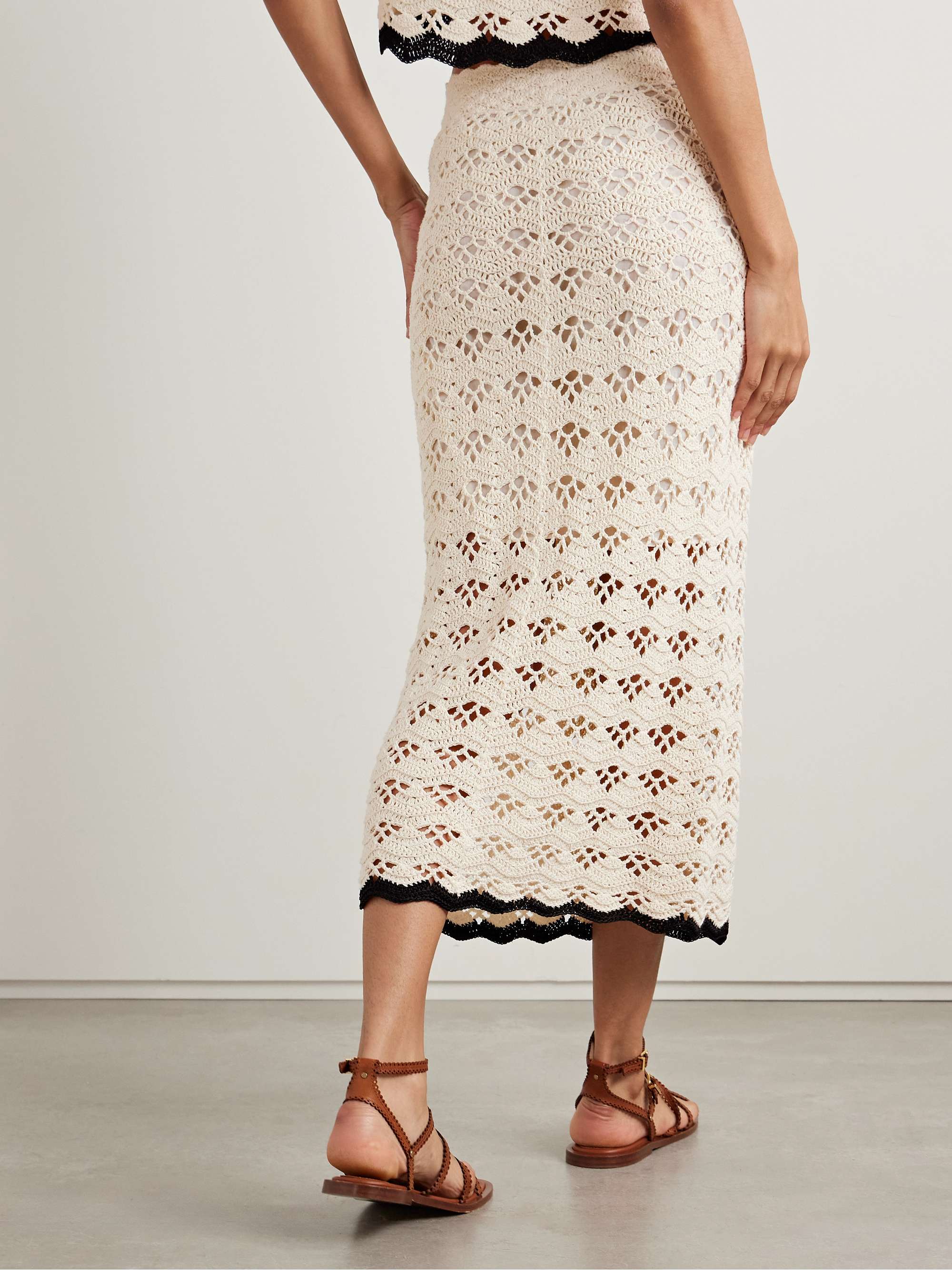 Rhiannon crocheted cotton midi skirt view