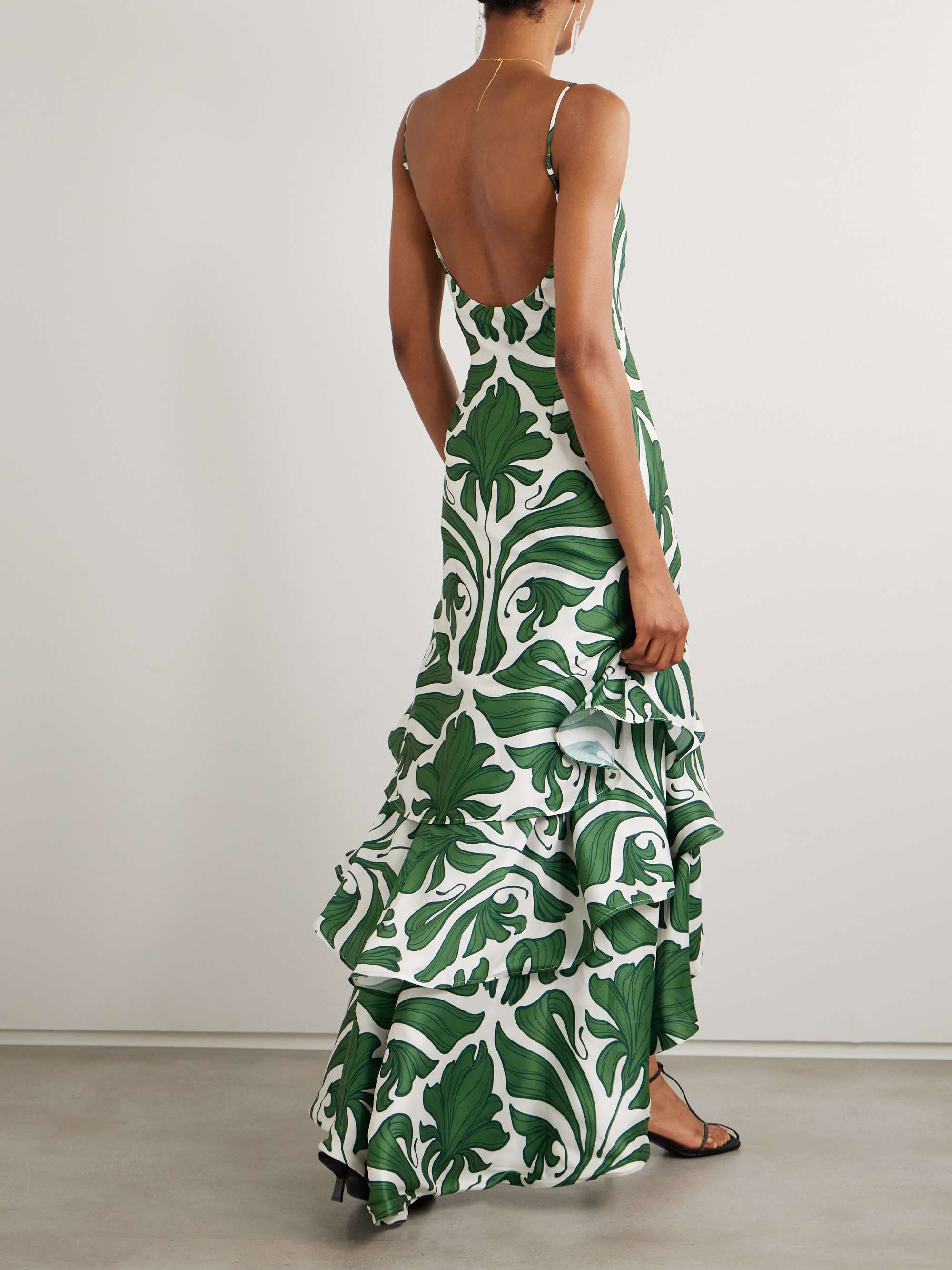 Arte Cubano tiered crepe maxi dress view
